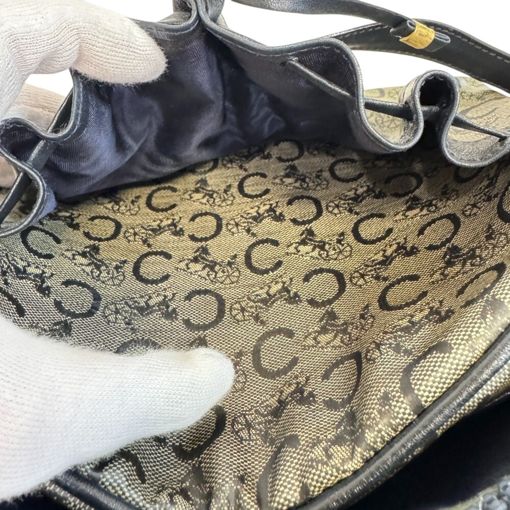 Celine CELINE C carriage pattern pochette Sulky shoulder bag navy Size ONE SIZE - 11 Thumbnail