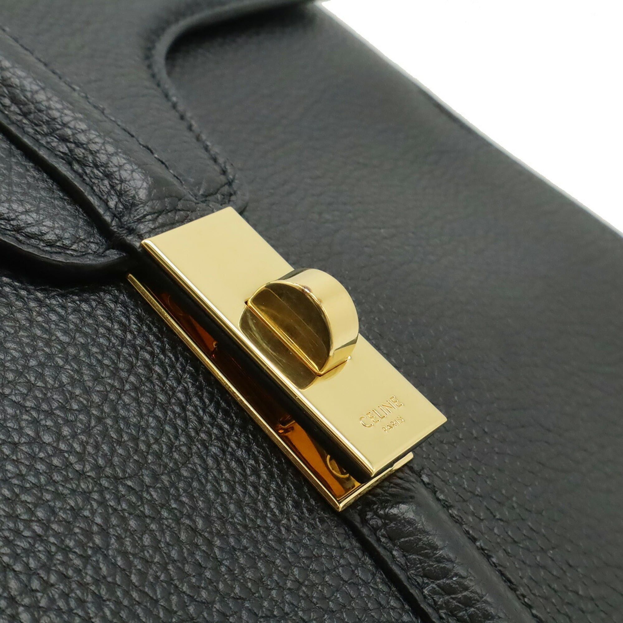 Celine Celine 16 Seize Small Handbag Shoulder Bag Leather Black 188003 Size ONE SIZE - 10 Thumbnail