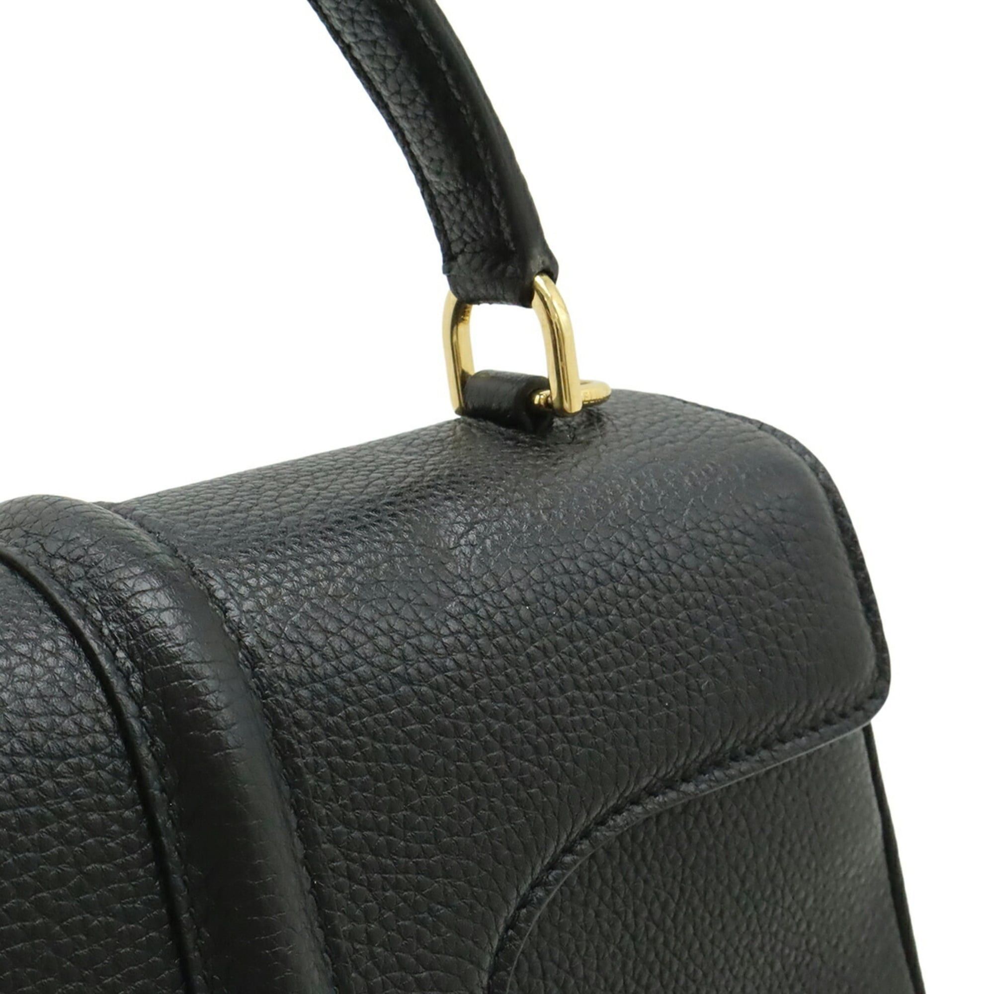 Celine Celine 16 Seize Small Handbag Shoulder Bag Leather Black 188003 Size ONE SIZE - 8 Thumbnail