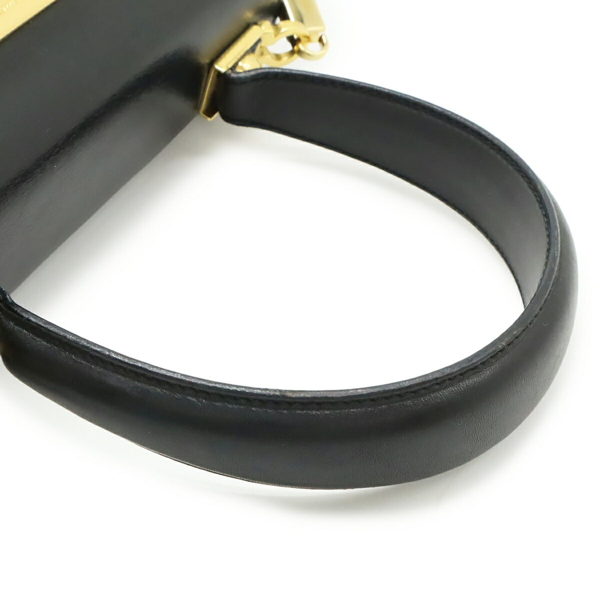 Salvatore Ferragamo Salvatore Ferragamo Gancini Handbag/Shoulder Bag, Leather, Black, BV-212193 Size ONE SIZE - 5 Thumbnail
