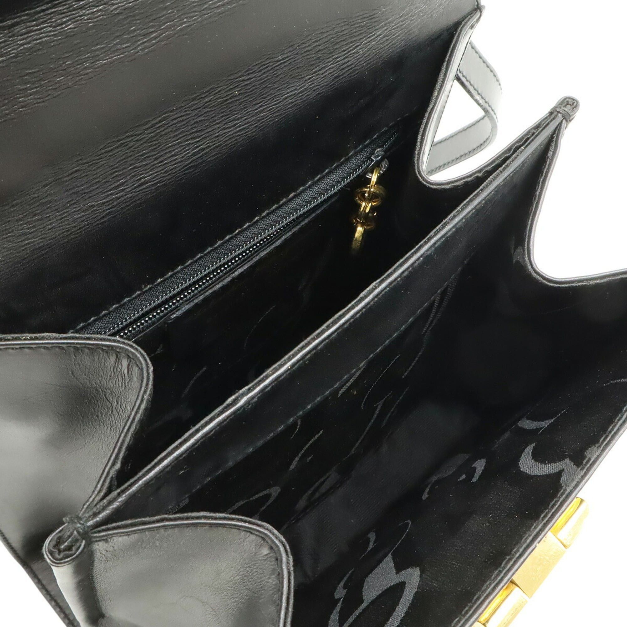 Salvatore Ferragamo Salvatore Ferragamo Gancini Handbag/Shoulder Bag, Leather, Black, BV-212193 Size ONE SIZE - 7 Thumbnail