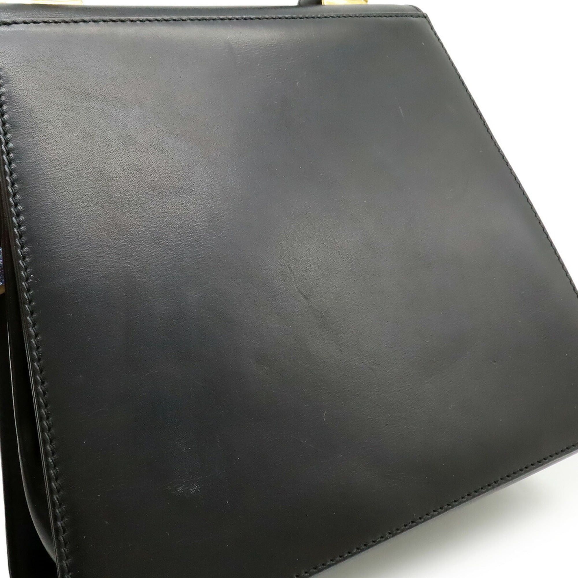 Salvatore Ferragamo Salvatore Ferragamo Gancini Handbag/Shoulder Bag, Leather, Black, BV-212193 Size ONE SIZE - 10 Thumbnail