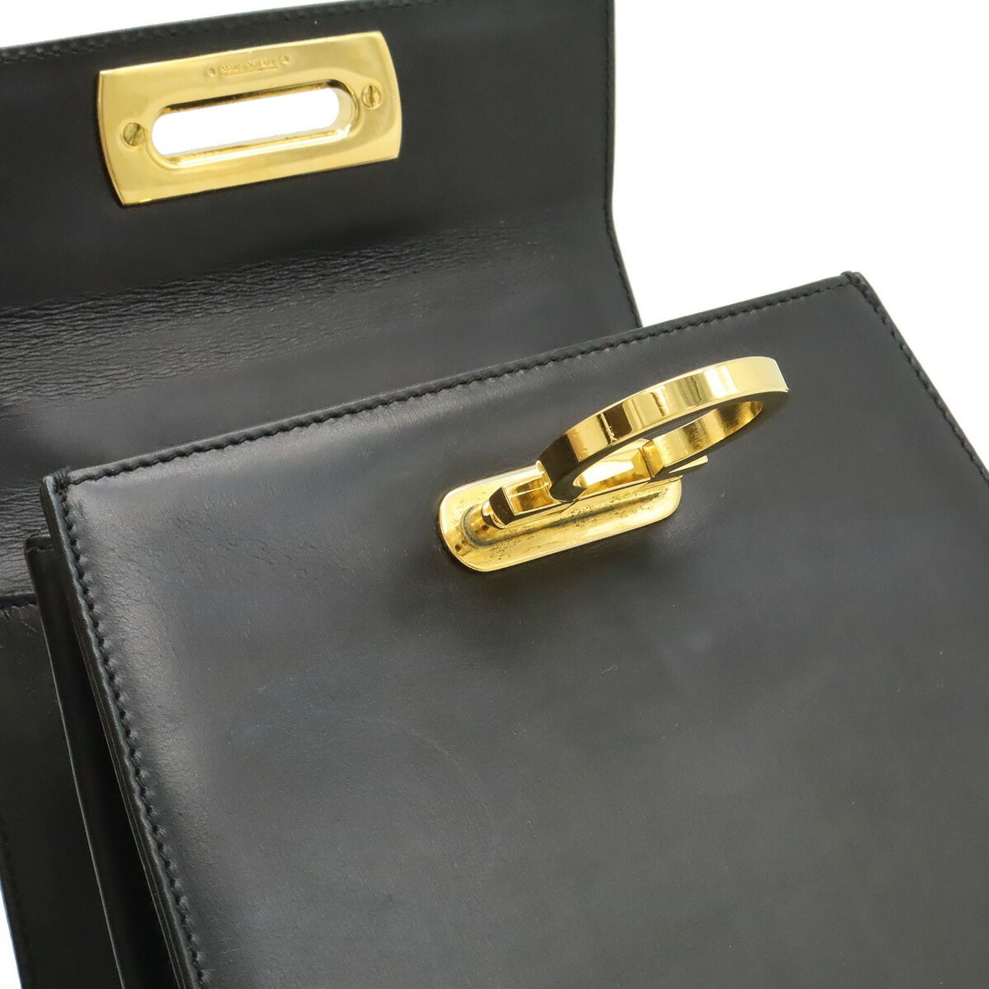 Salvatore Ferragamo Salvatore Ferragamo Gancini Handbag/Shoulder Bag, Leather, Black, BV-212193 Size ONE SIZE - 6 Thumbnail