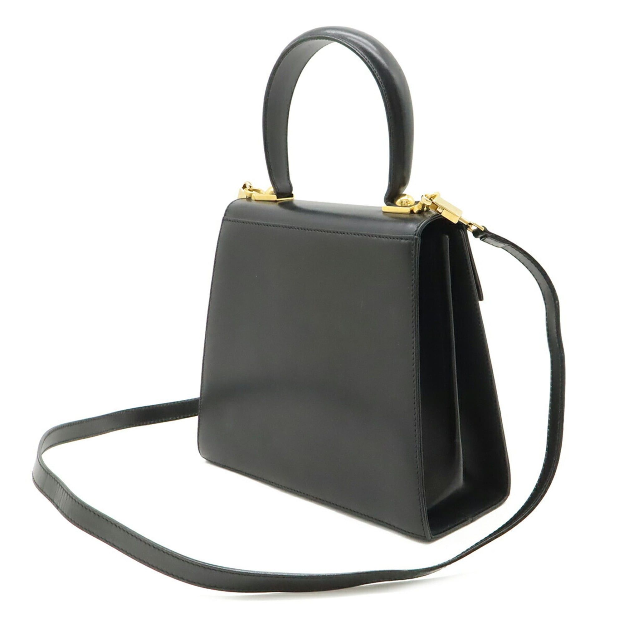 Salvatore Ferragamo Salvatore Ferragamo Gancini Handbag/Shoulder Bag, Leather, Black, BV-212193 Size ONE SIZE - 3 Thumbnail