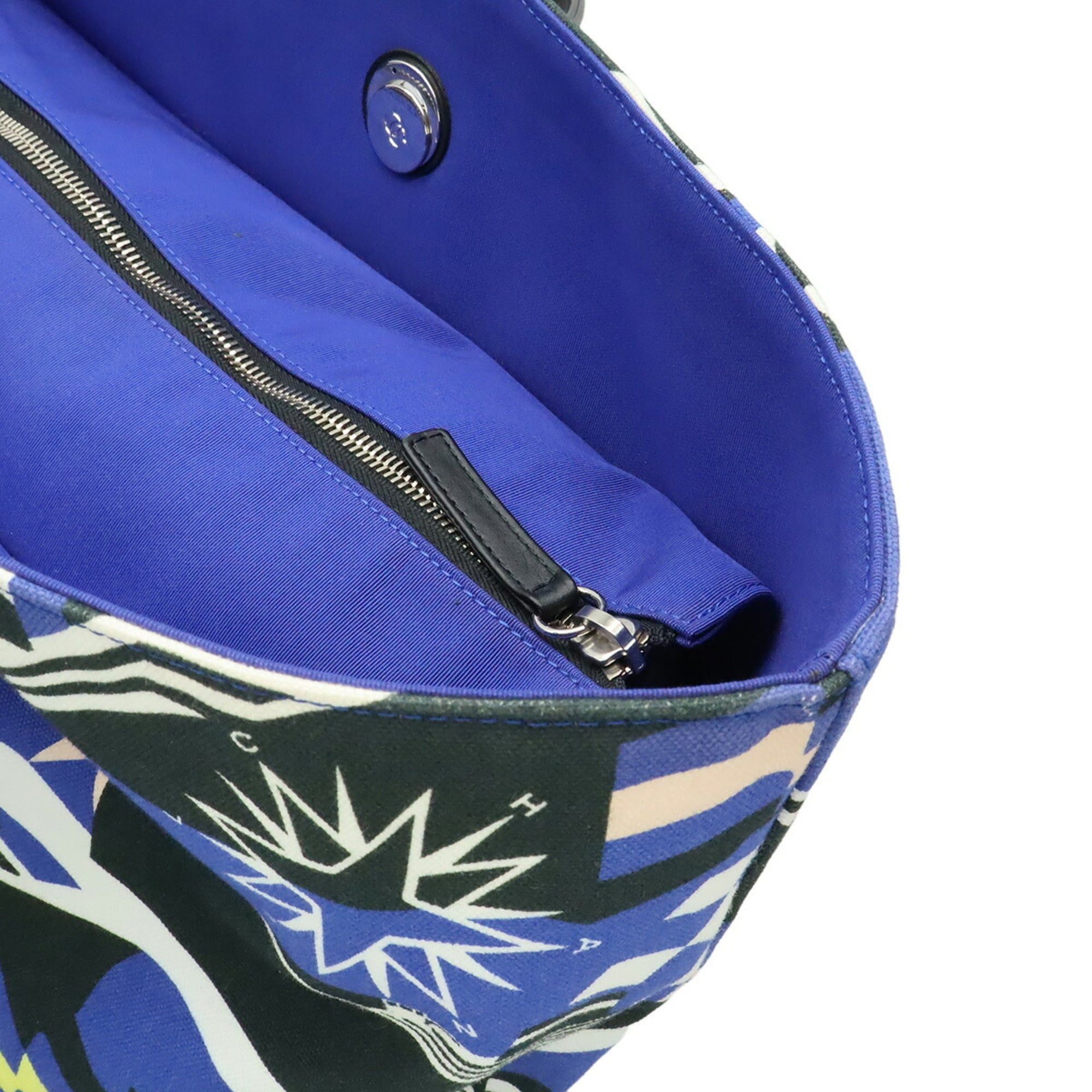 Chanel CHANEL La Pausa Tote Bag, Chain Shoulder Ship Motif, Canvas, Blue & Black, 2019 Cruise Collection Size ONE SIZE - 6 Thumbnail