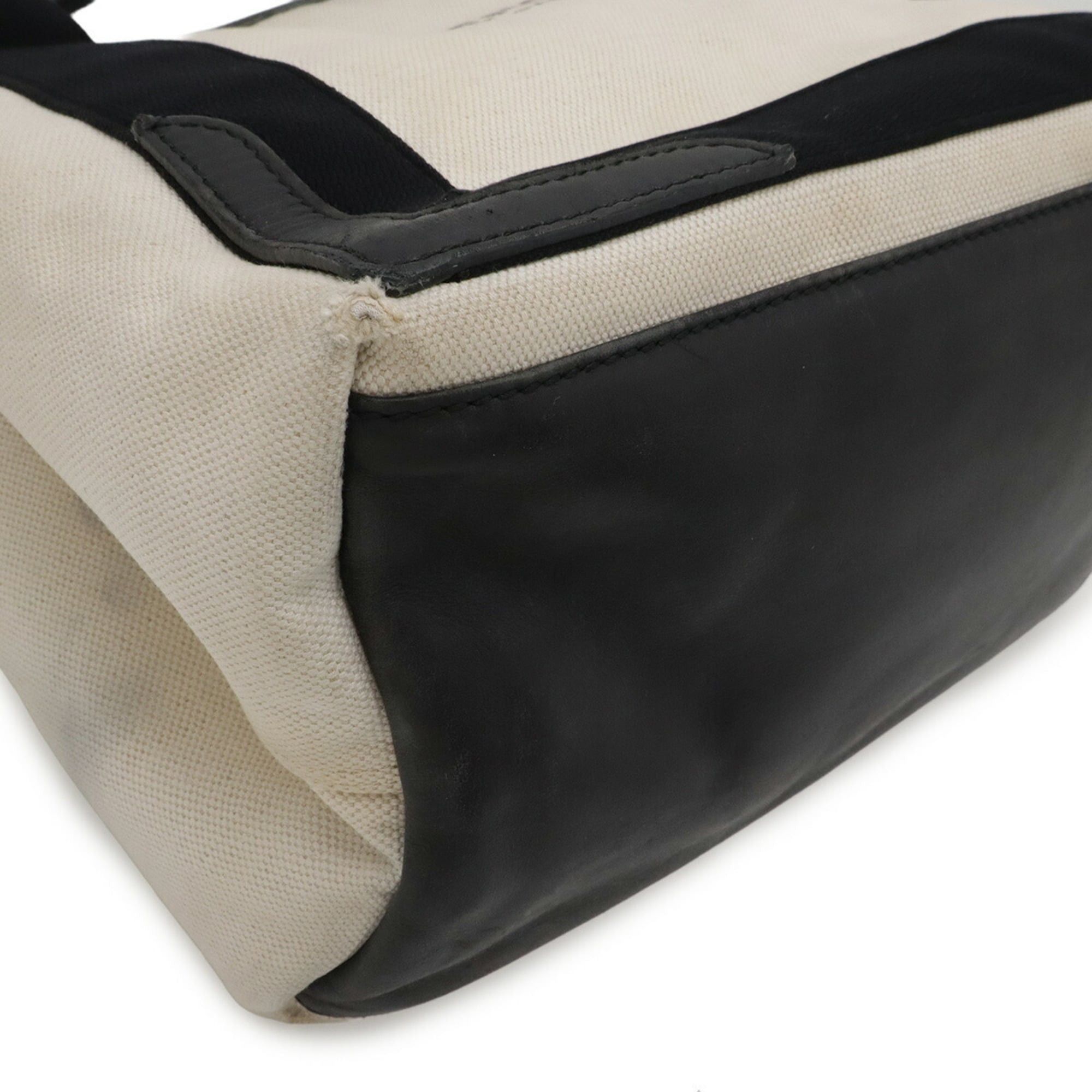 Balenciaga BALENCIAGA Navy Cabas S Tote Bag Handbag Canvas Leather Natural Black 339933 Size ONE SIZE - 4 Thumbnail