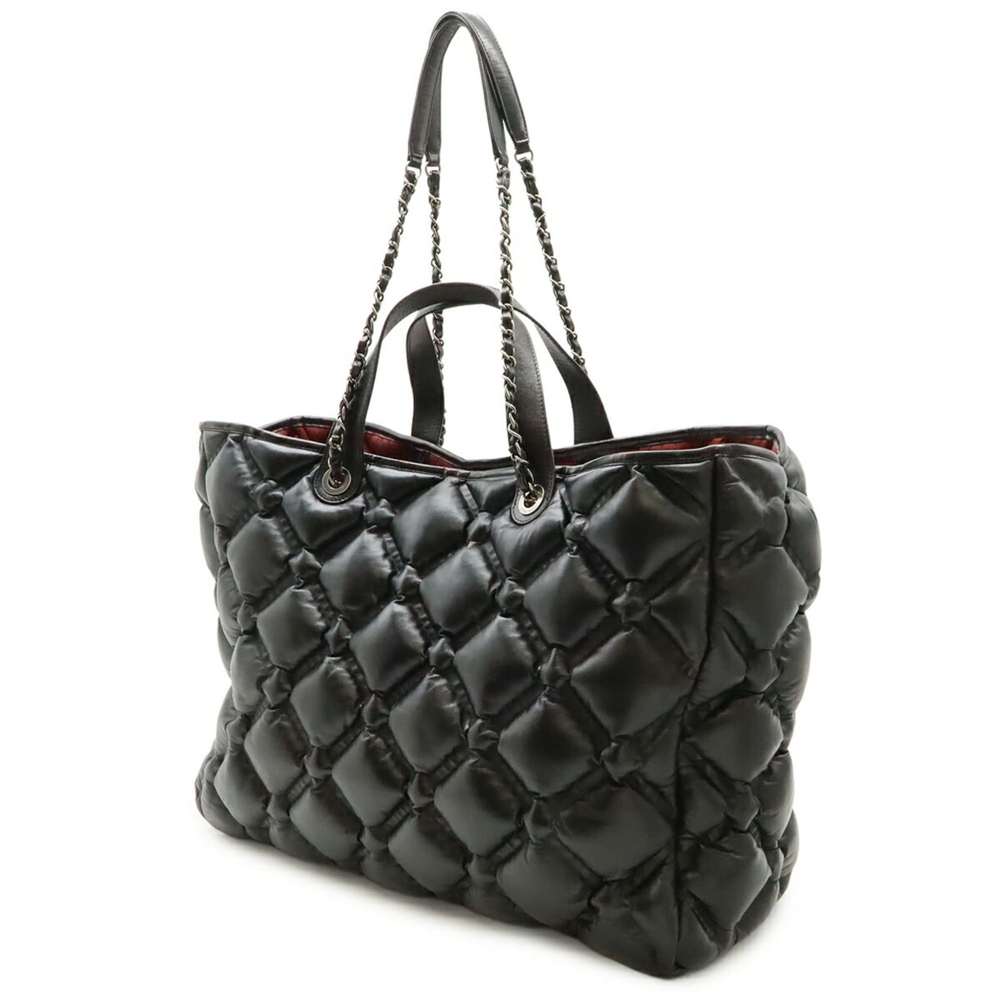 Chanel CHANEL Bubble Quilted Tote Bag, Large Tote, Handbag, Chain Shoulder, Leather, Black Size ONE SIZE - 3 Thumbnail