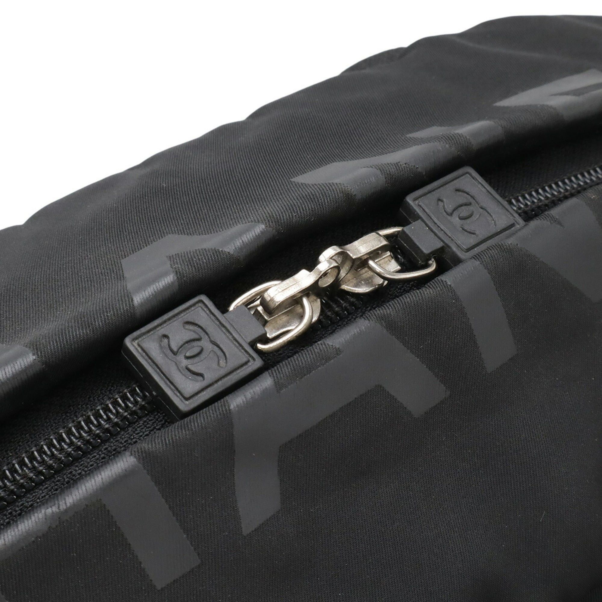 Chanel CHANEL Sport Line Coco Mark Boston Bag Shoulder Handbag Rubber Nylon Black Yellow Size ONE SIZE - 7 Thumbnail