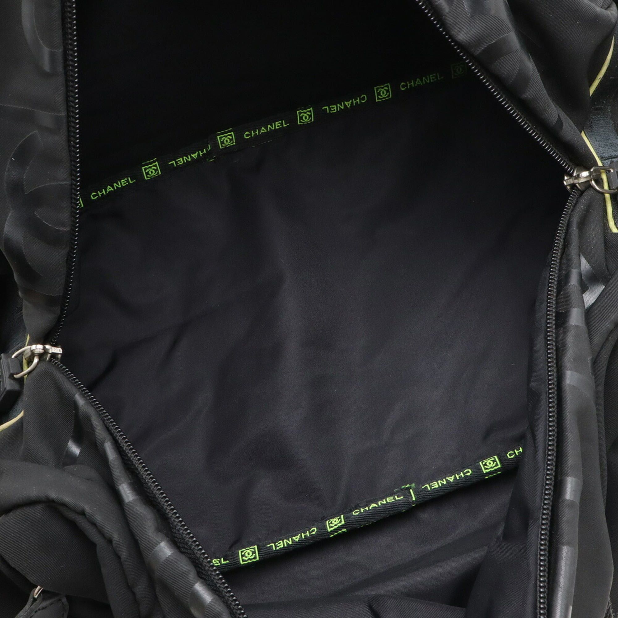 Chanel CHANEL Sport Line Coco Mark Boston Bag Shoulder Handbag Rubber Nylon Black Yellow Size ONE SIZE - 10 Thumbnail