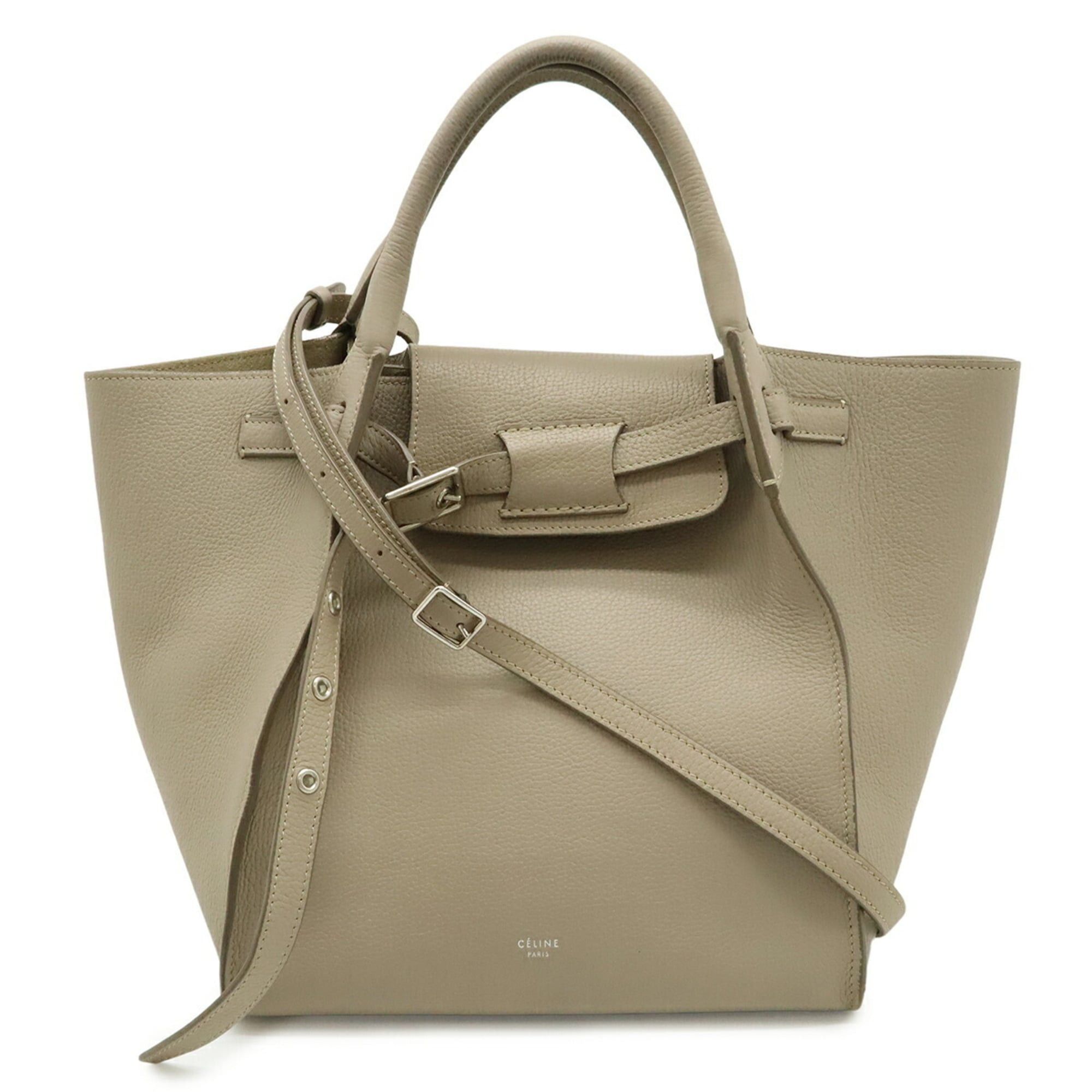 Celine CELINE Big Bag Small Handbag Shoulder Leather Greige 183313 Size ONE SIZE - 2 Thumbnail