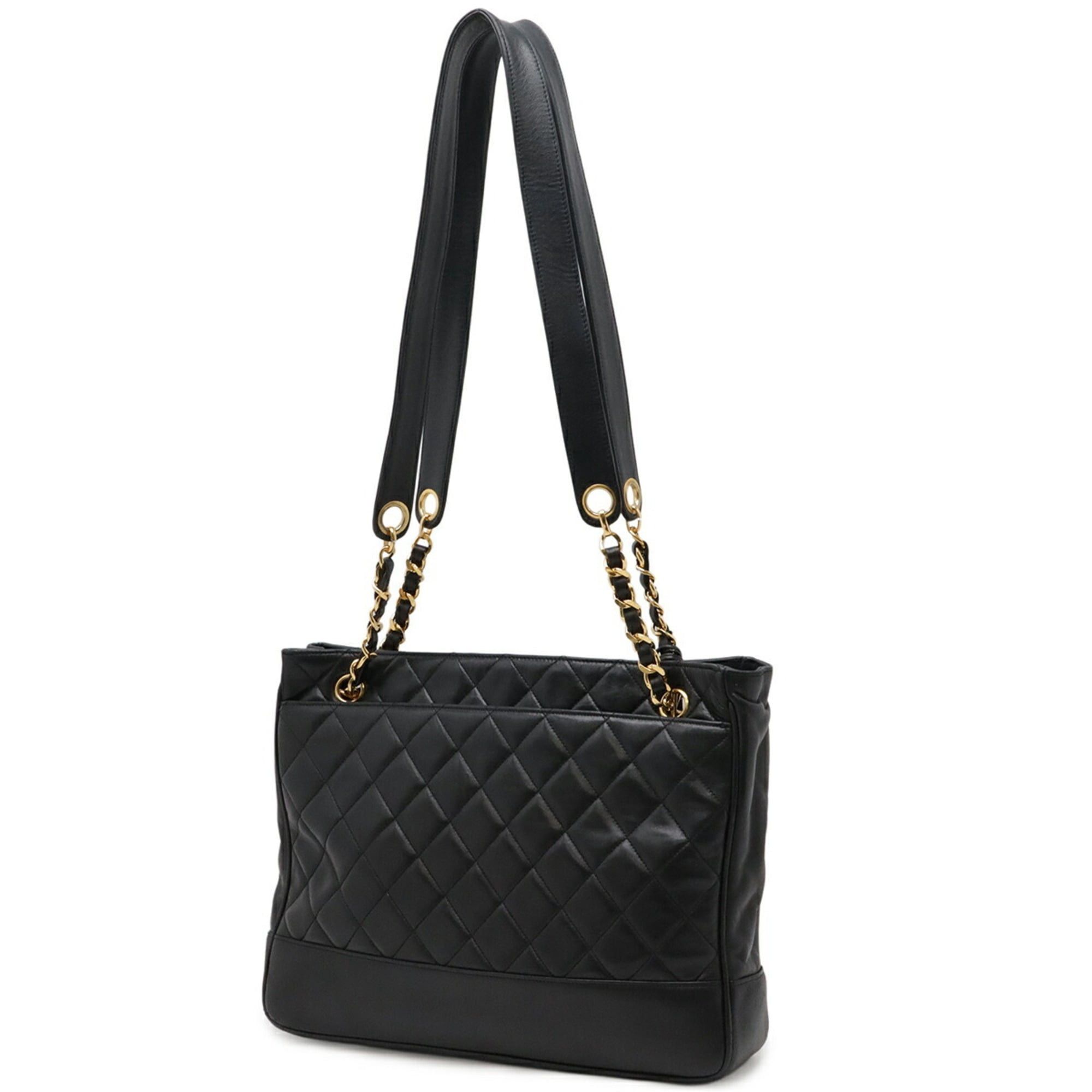 Chanel CHANEL Matelassé Coco Ball Chain Tote Bag, Shoulder Lambskin Leather, Black Size ONE SIZE - 3 Thumbnail