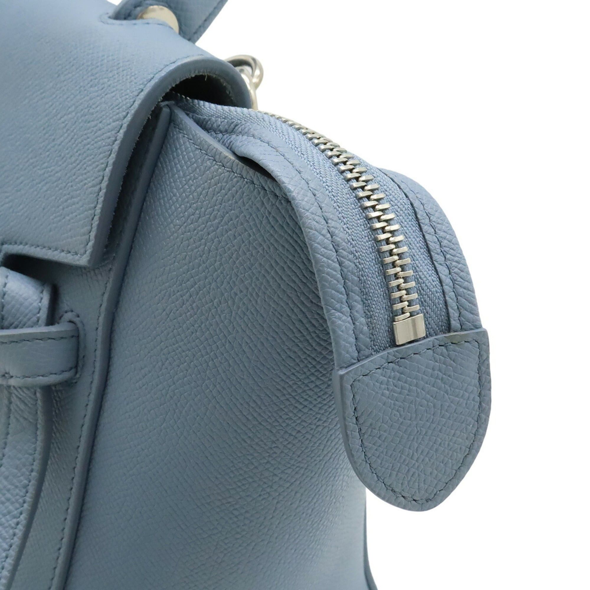 Celine CELINE Belt Bag Micro Handbag Shoulder Leather Light Blue 189153 Size ONE SIZE - 10 Thumbnail