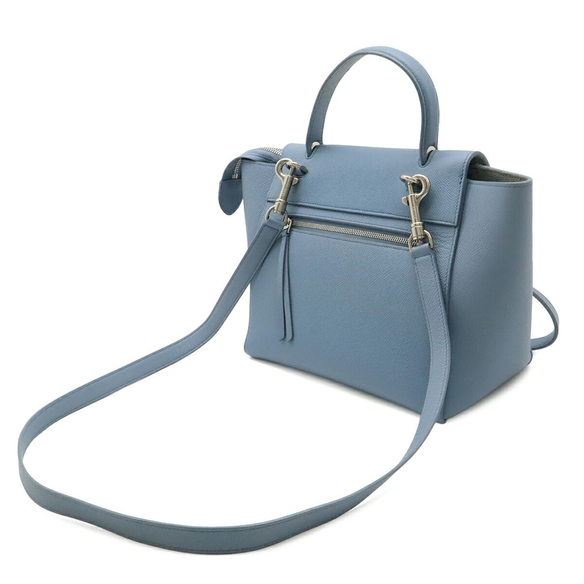 Celine CELINE Belt Bag Micro Handbag Shoulder Leather Light Blue 189153 Size ONE SIZE - 3 Thumbnail