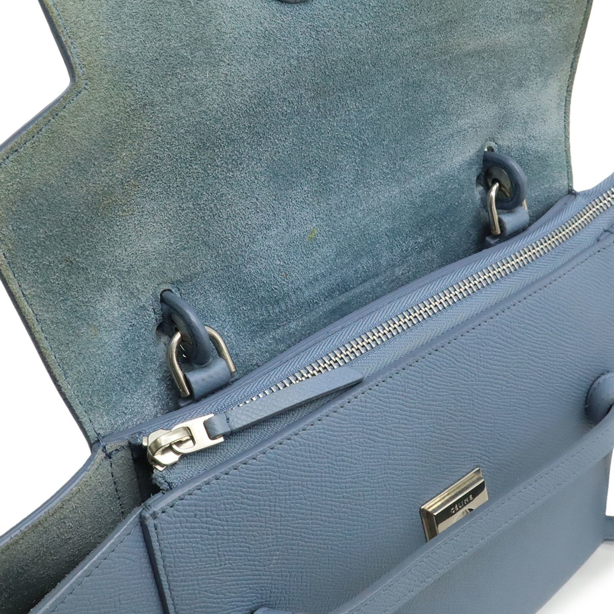 Celine CELINE Belt Bag Micro Handbag Shoulder Leather Light Blue 189153 Size ONE SIZE - 6 Thumbnail