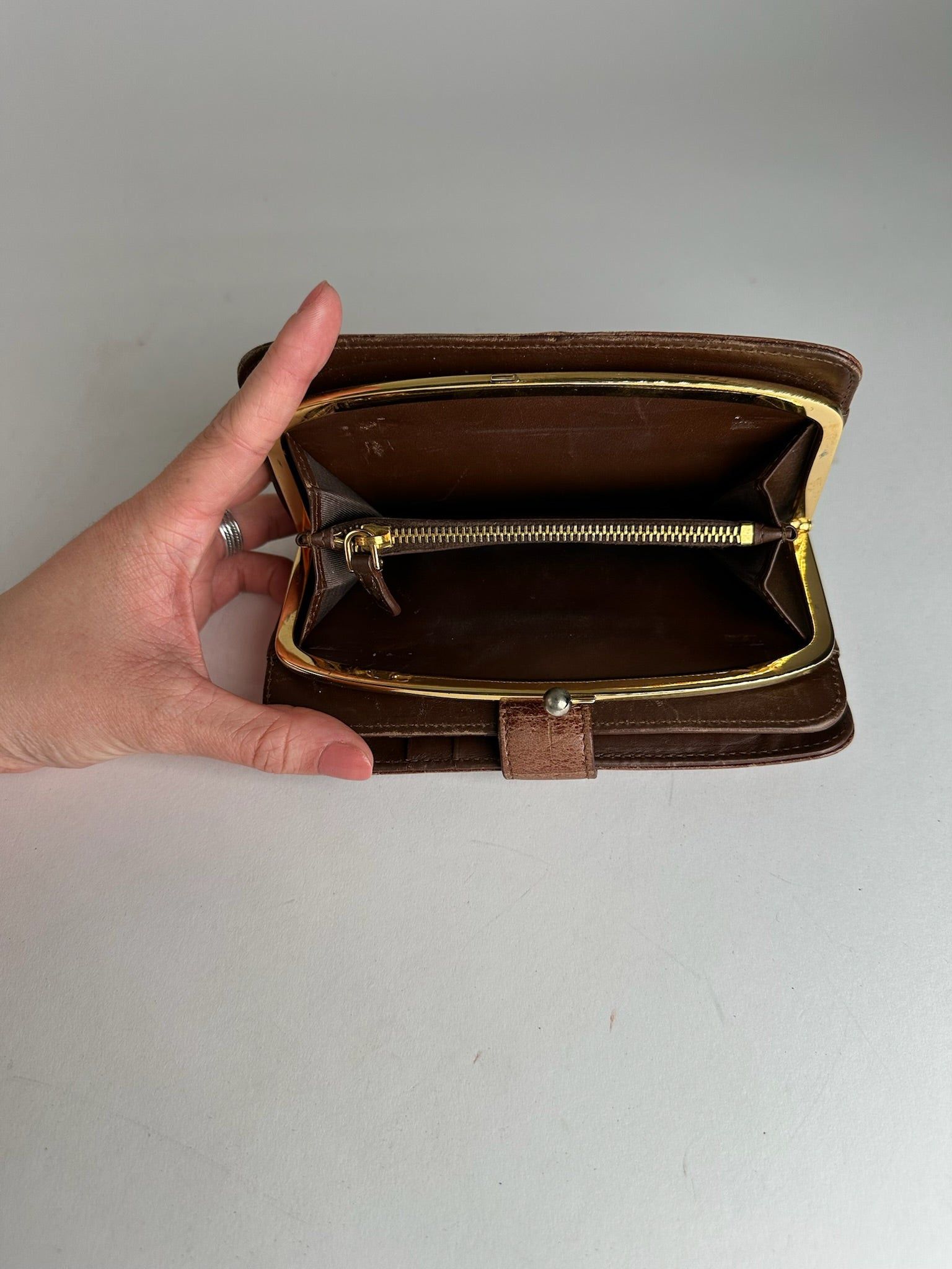 Miu Miu Vintage Crocodile Emblossed Leather Wallet Brown Size ONE SIZE - 4 Thumbnail