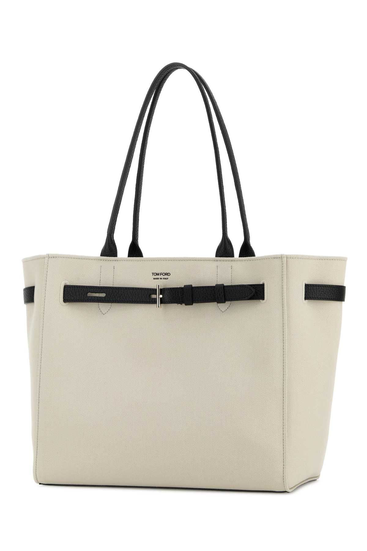 Tom Ford Ivory Canvas Shopping Bag Size ONE SIZE - 2 Thumbnail