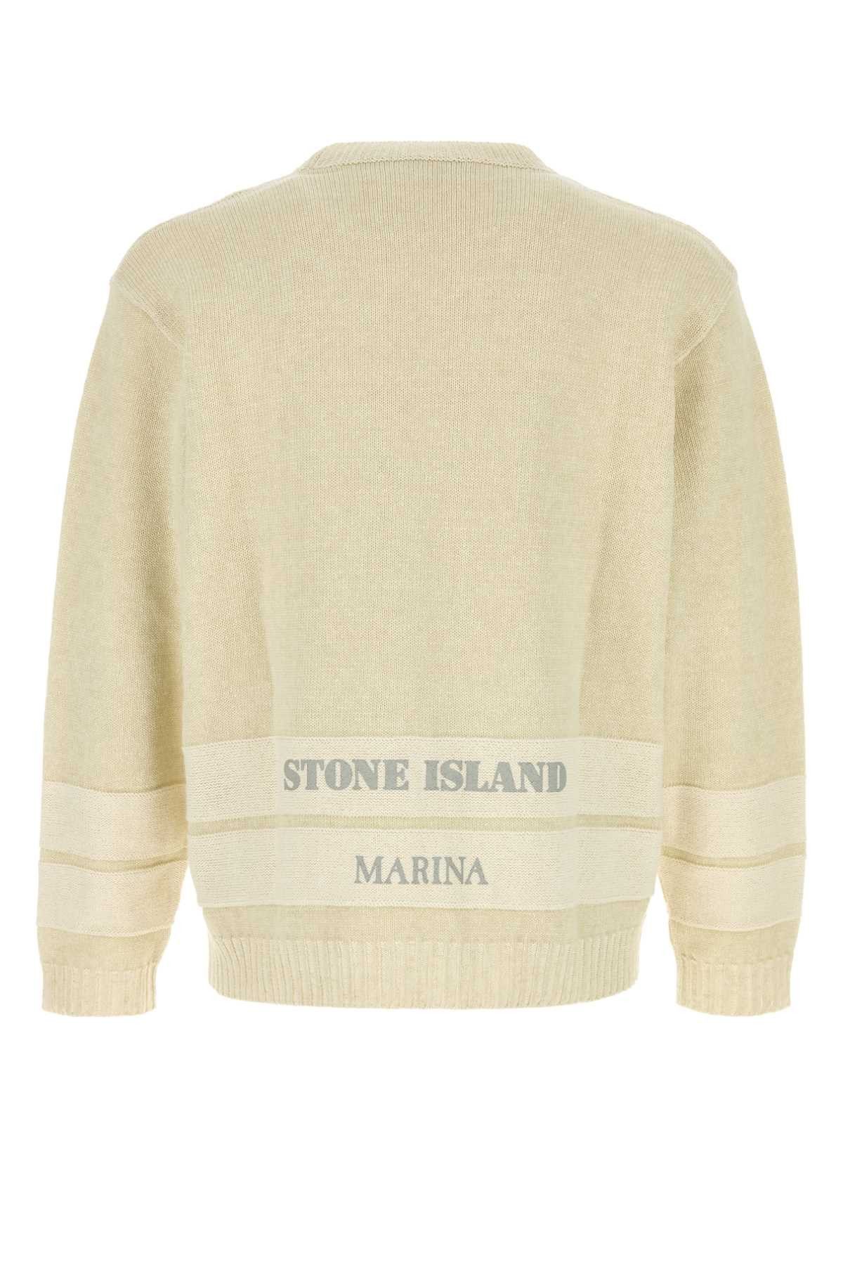 Stone Island Cream Cotton Blend Sweater Size US M / EU 48-50 / 2 - 2 Thumbnail