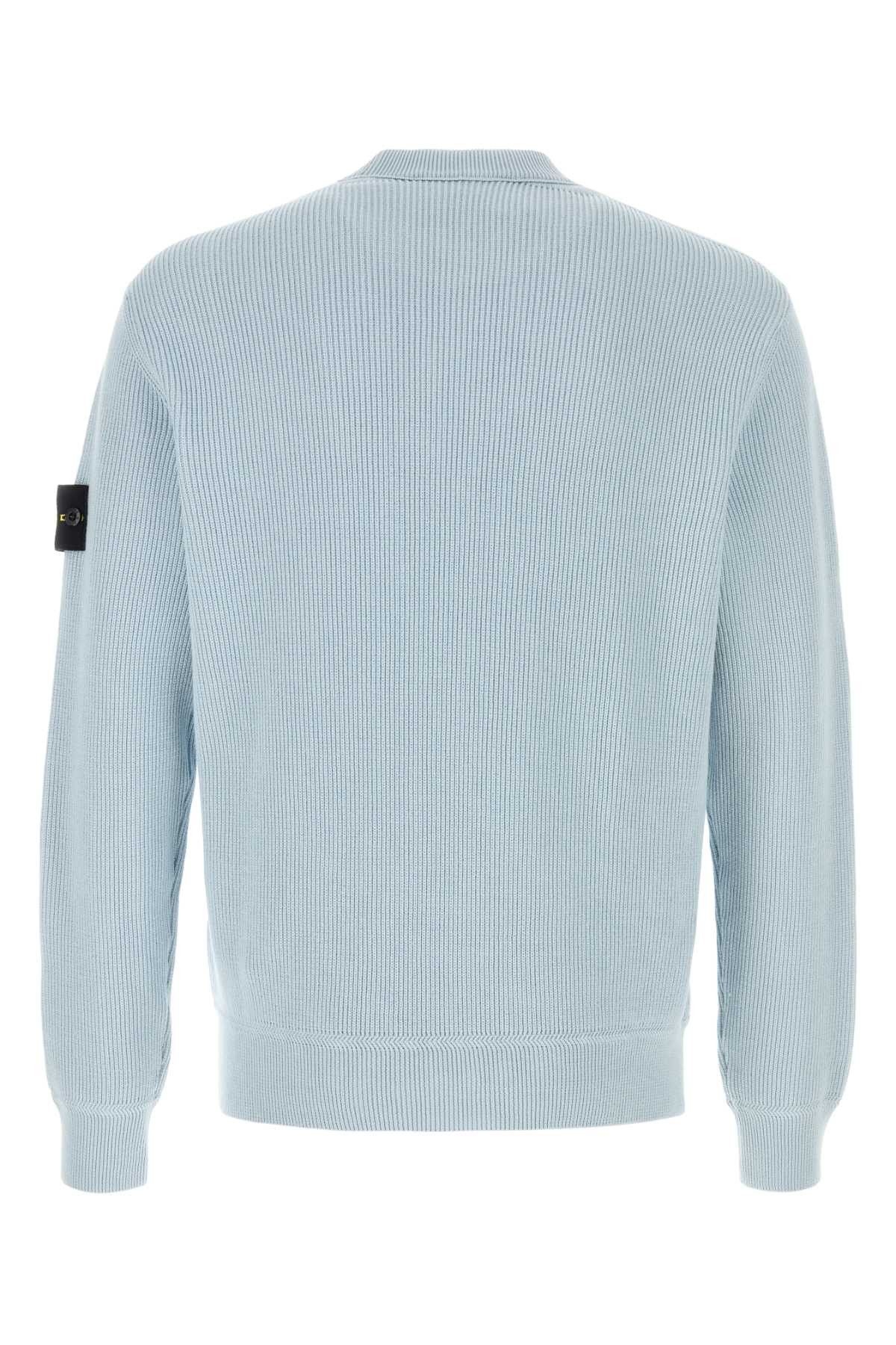Stone Island Light-Blue Cotton Sweater Size US M / EU 48-50 / 2 - 2 Thumbnail