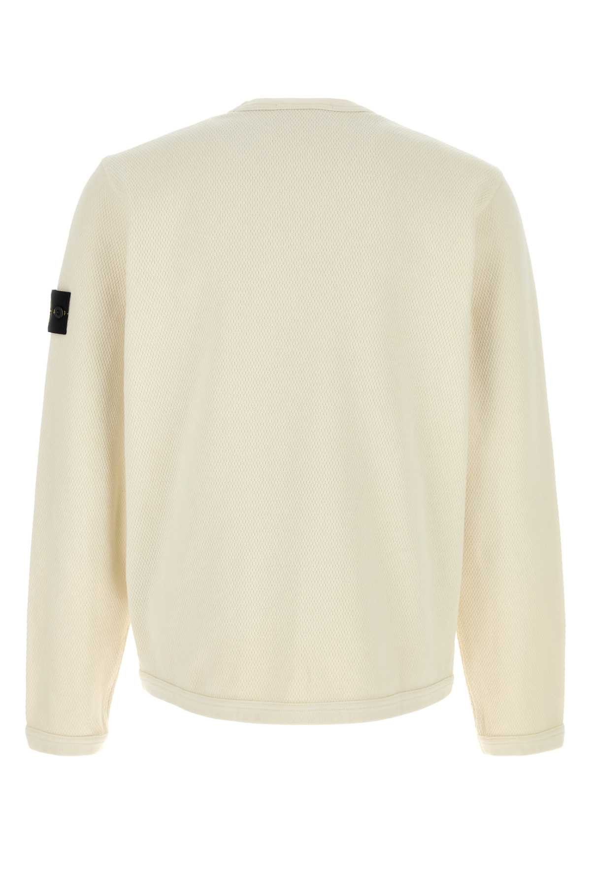 Stone Island Ivory Cotton Sweatshirt Size US L / EU 52-54 / 3 - 2 Thumbnail