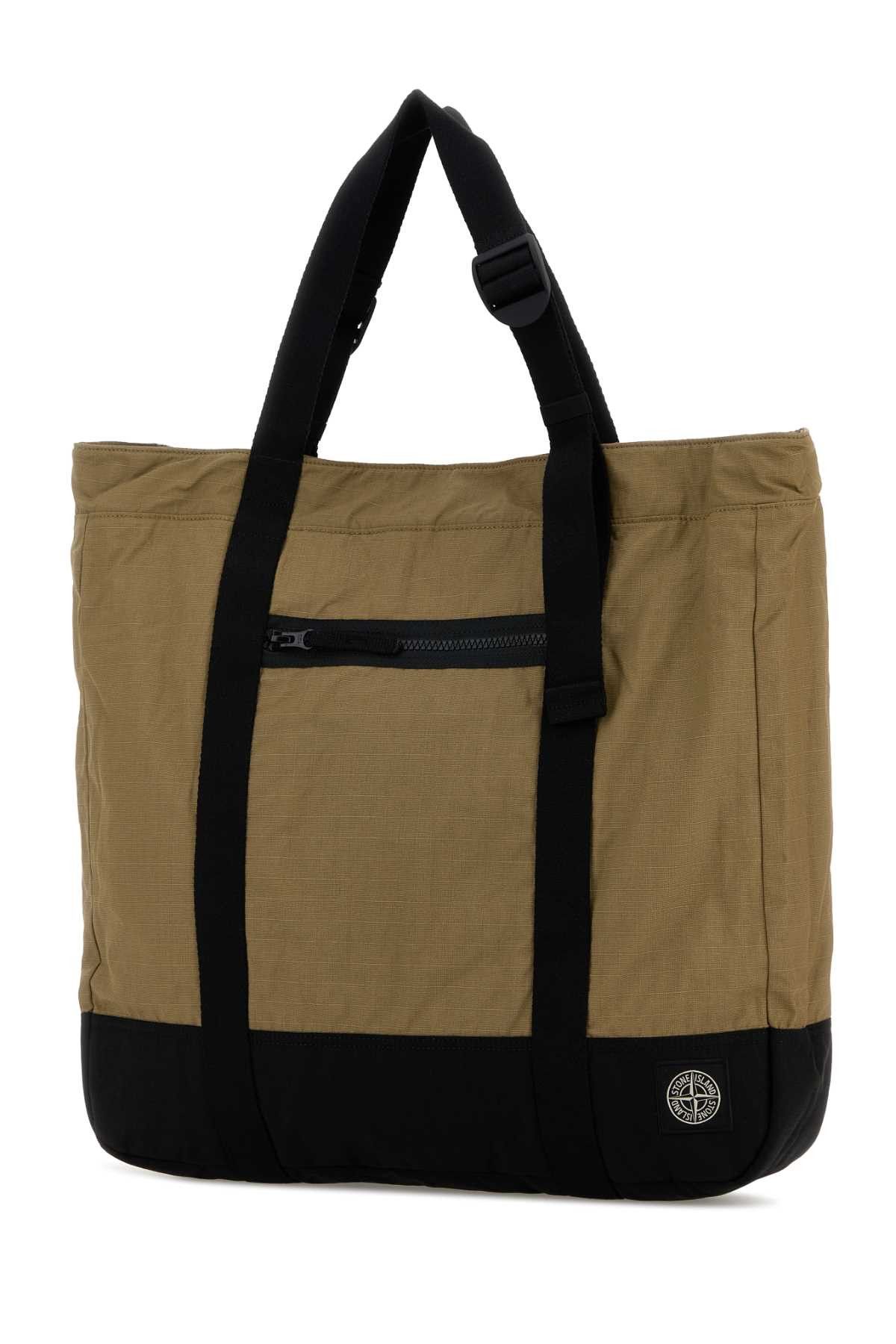 Stone Island Khaki Canvas Shopping Bag Size ONE SIZE - 2 Thumbnail