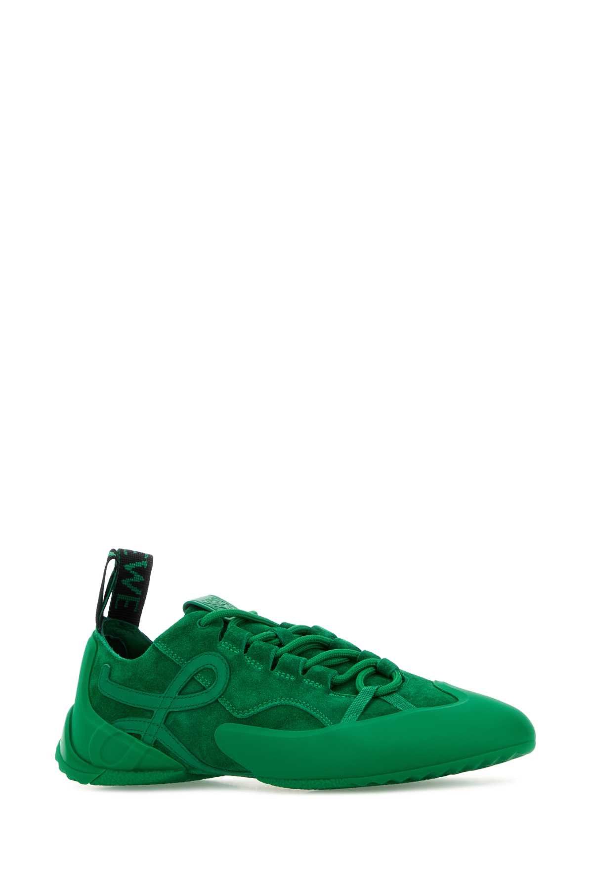 Loewe Green Suede Grip Sneakers Size US 11 / IT 41 - 2 Thumbnail