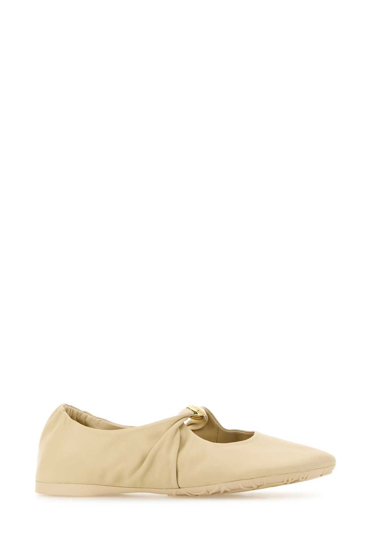 Loewe Cream Nappa Leather Pebble Ballerinas Size US 5 / IT 35 - 2 Thumbnail