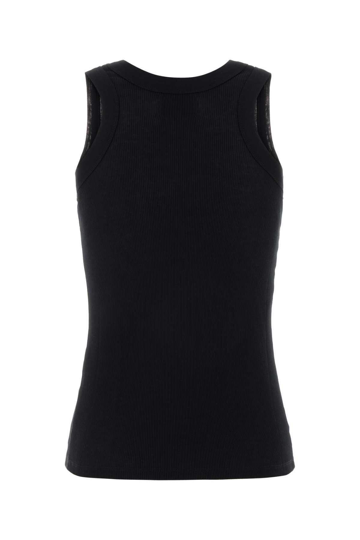 Loulou de Saison Black Cotton Limba Tank Top Size M / US 6-8 / IT 42-44 - 2 Thumbnail