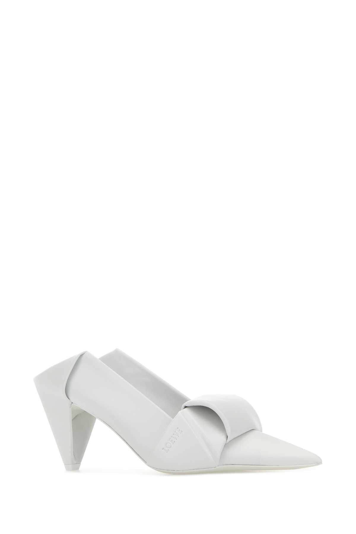 Loewe White Leather Origami Mules Size US 8 / IT 38 - 2 Thumbnail