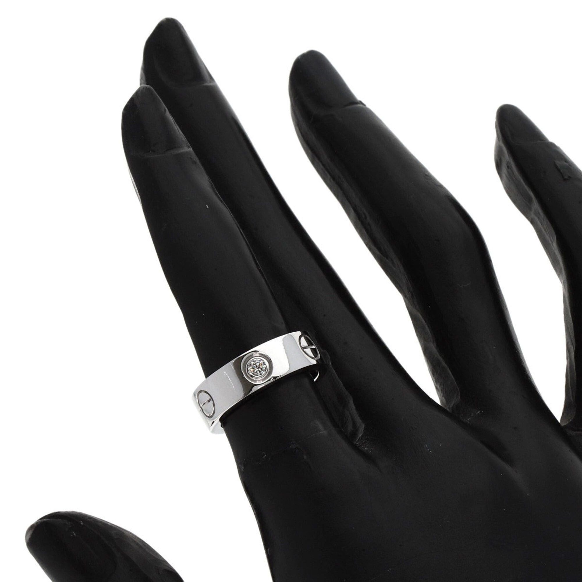 Cartier Cartier Love Ring, 3 Diamonds, Size 47, 18K White Gold, Women's CARTIER Size ONE SIZE - 7 Thumbnail