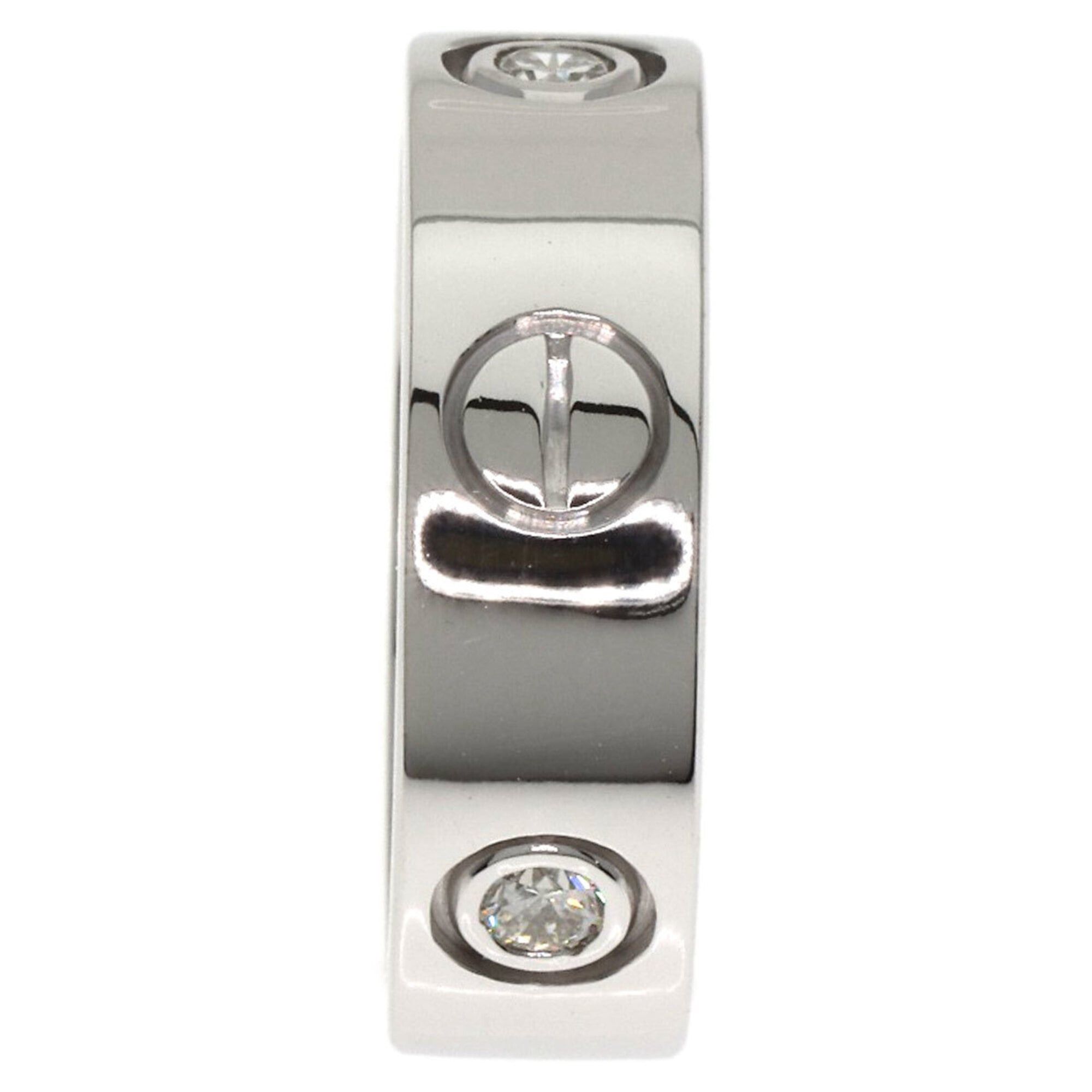 Cartier Cartier Love Ring, 3 Diamonds, Size 47, 18K White Gold, Women's CARTIER Size ONE SIZE - 3 Thumbnail