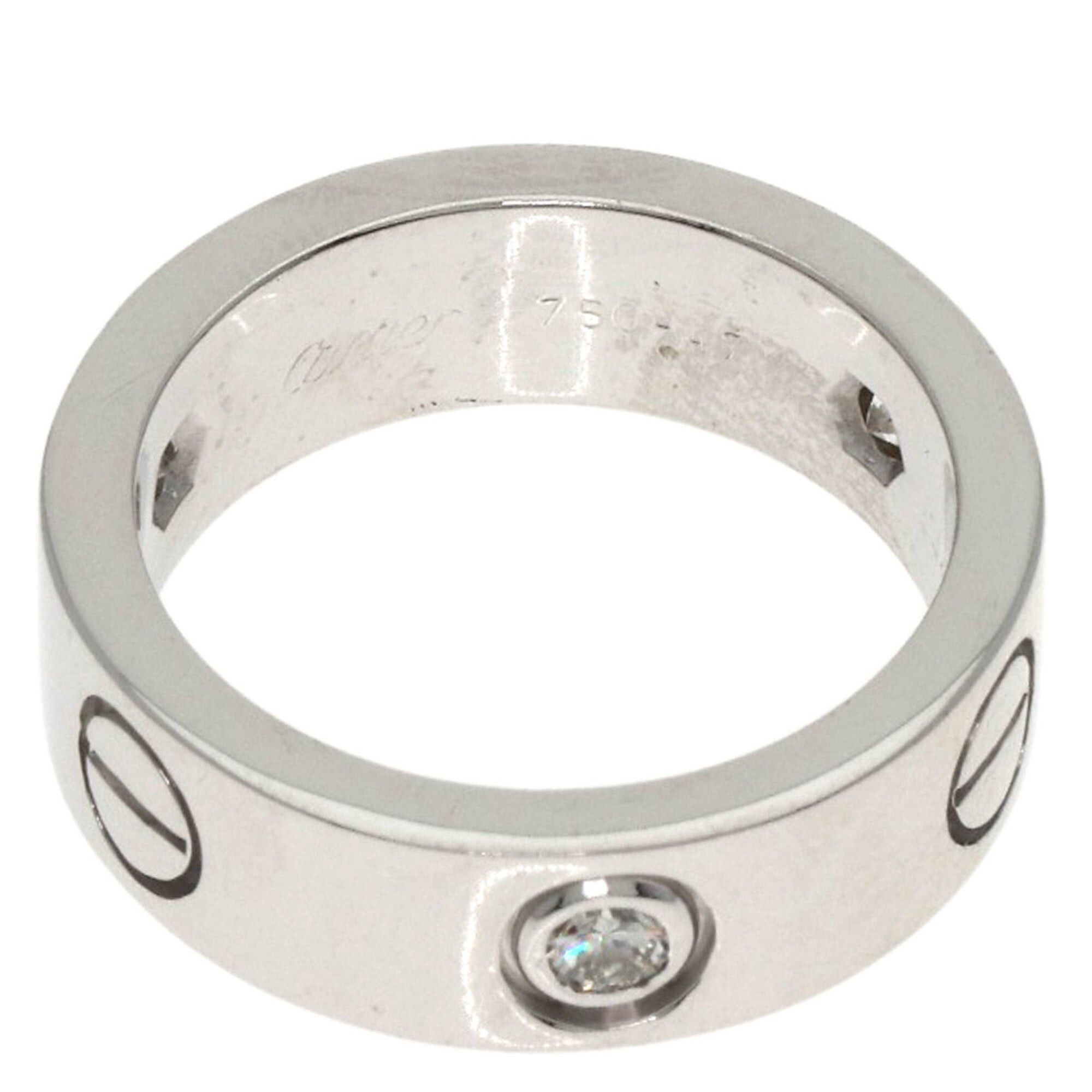 Cartier Cartier Love Ring, 3 Diamonds, Size 47, 18K White Gold, Women's CARTIER Size ONE SIZE - 5 Thumbnail