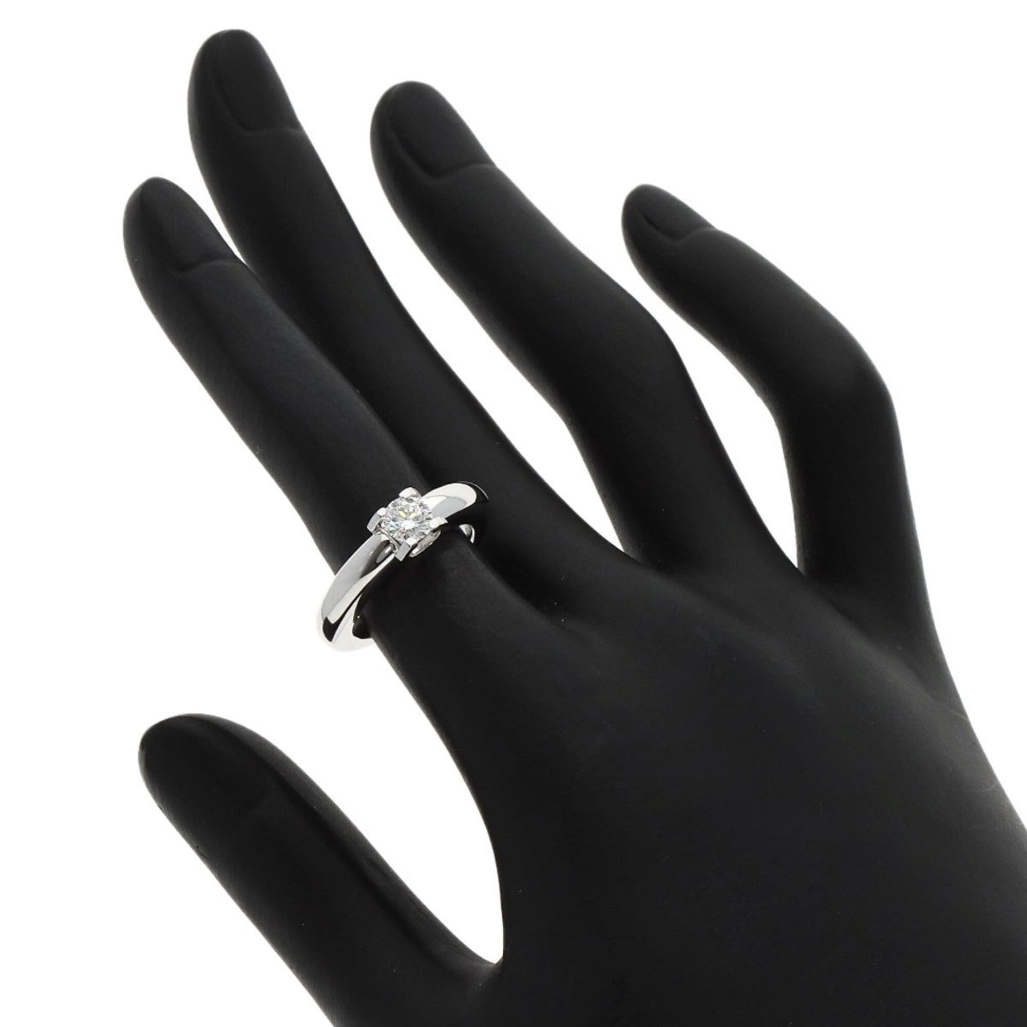 Cartier Cartier C de Solitaire #48 Ring, 18K White Gold, Women's, CARTIER Size ONE SIZE - 6 Thumbnail
