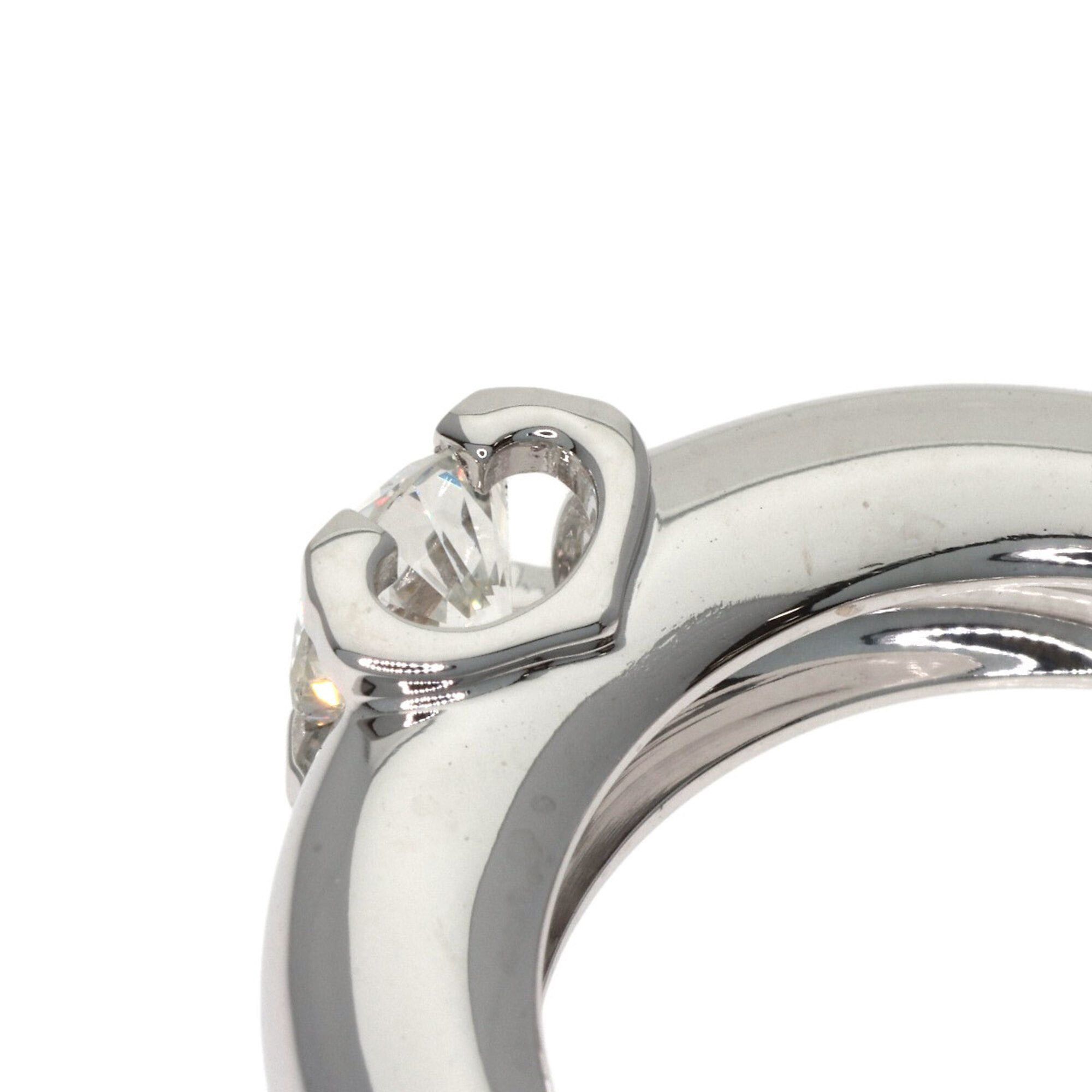 Cartier Cartier C de Solitaire #48 Ring, 18K White Gold, Women's, CARTIER Size ONE SIZE - 9 Thumbnail