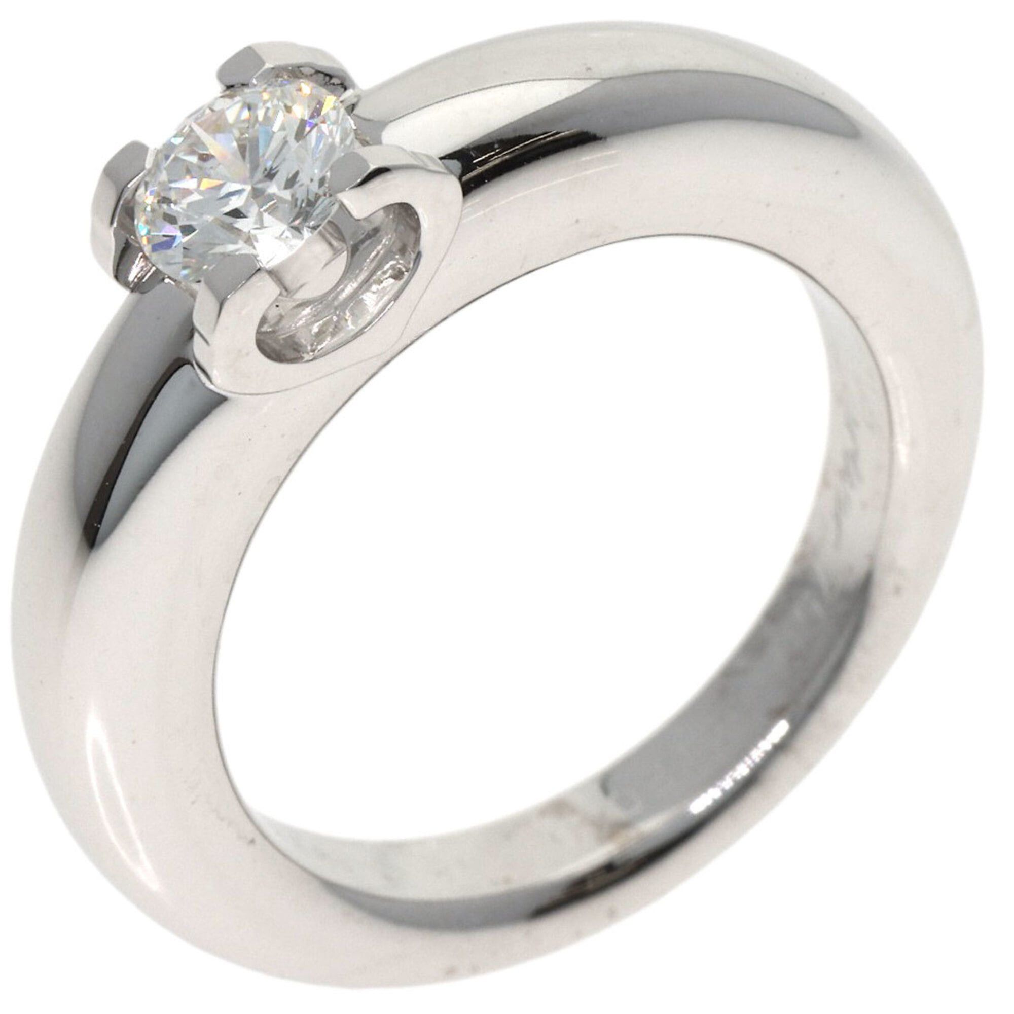 Cartier Cartier C de Solitaire #48 Ring, 18K White Gold, Women's, CARTIER Size ONE SIZE - 2 Thumbnail
