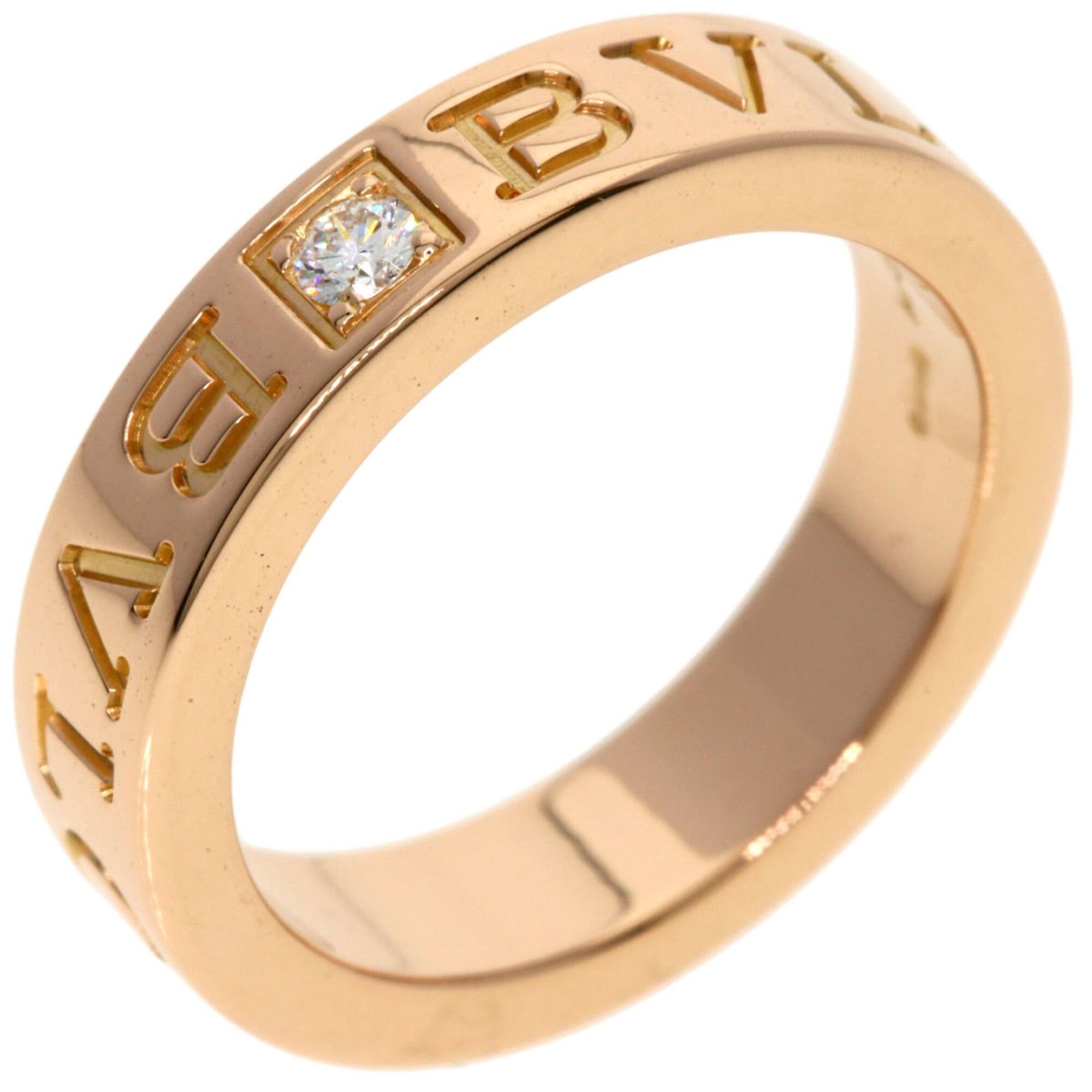Bvlgari Bulgari Double Logo 1P Diamond Ring 18K Pink Gold Women's BVLGARI Size ONE SIZE - 2 Thumbnail