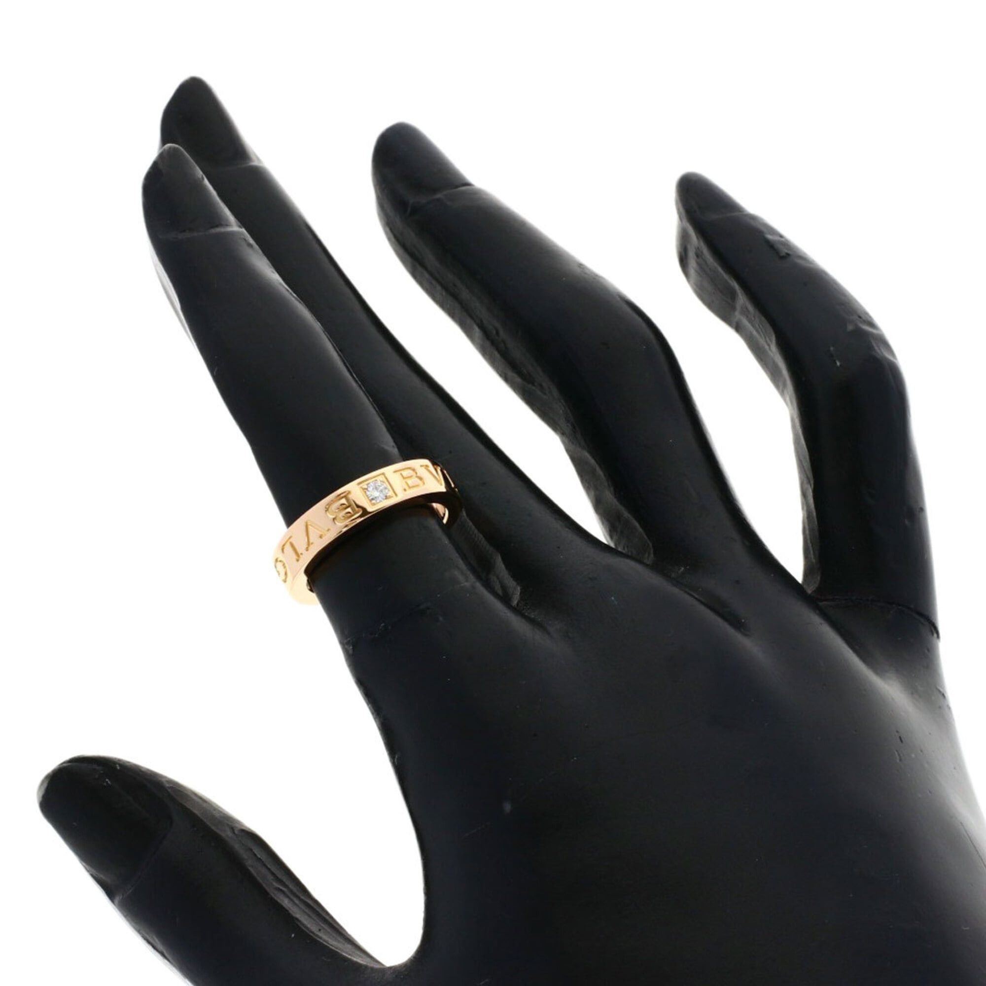 Bvlgari Bulgari Double Logo 1P Diamond Ring 18K Pink Gold Women's BVLGARI Size ONE SIZE - 6 Thumbnail