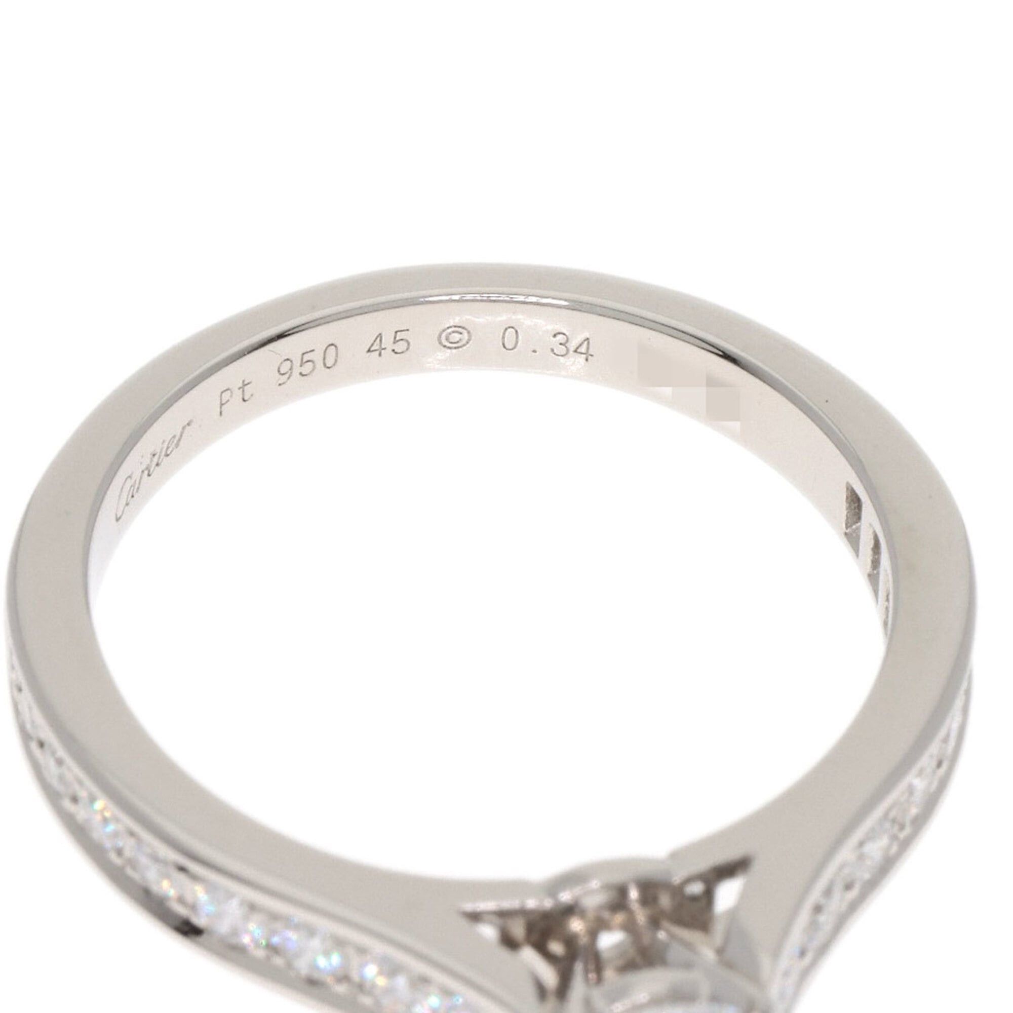 Cartier Cartier 1895 Solitaire Diamond E-VS1-EX #45 Ring, Platinum PT950, Women's. Size ONE SIZE - 5 Thumbnail