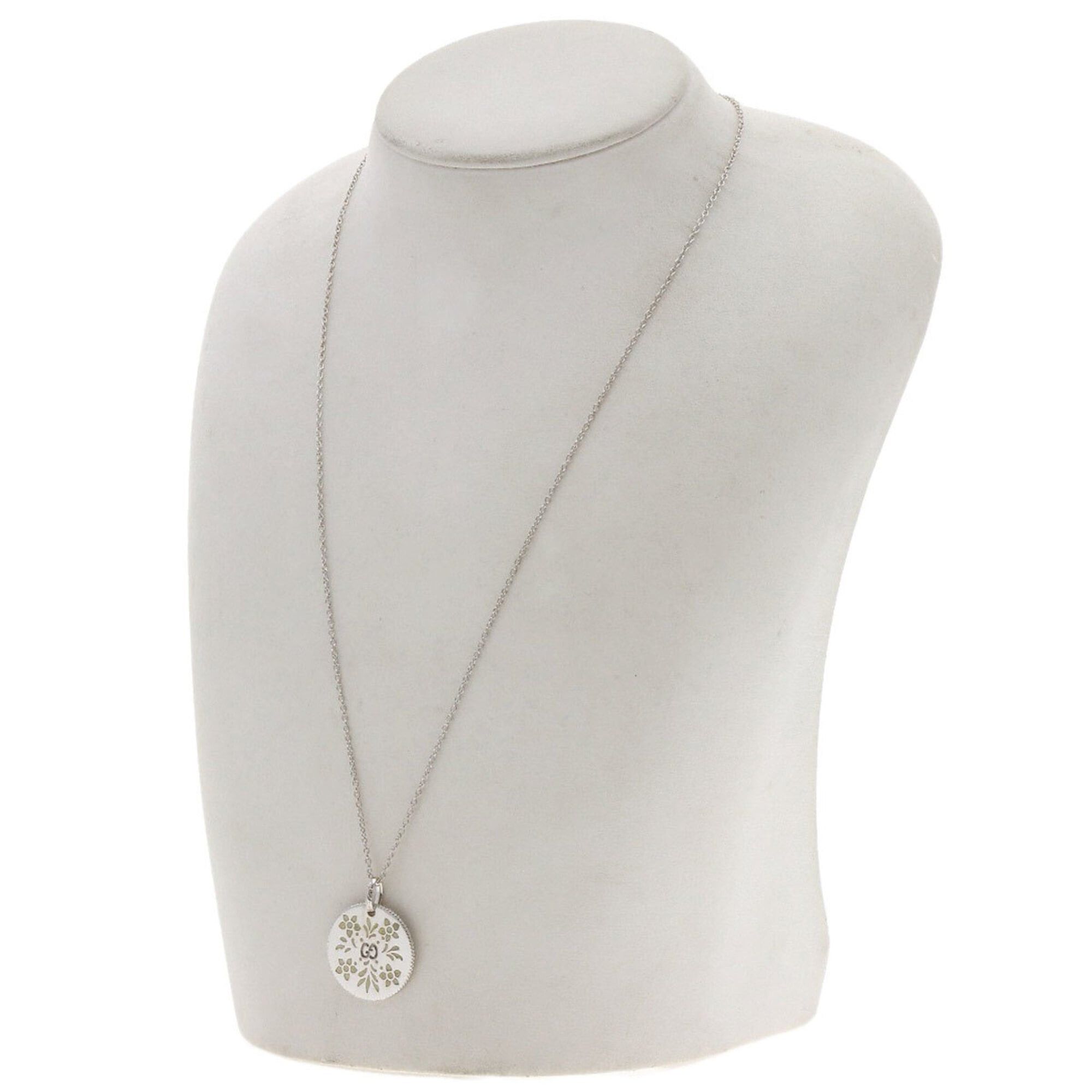 Gucci Gucci Icon Bloom Circle Necklace 18K White Gold Women's GUCCI Size ONE SIZE - 4 Thumbnail