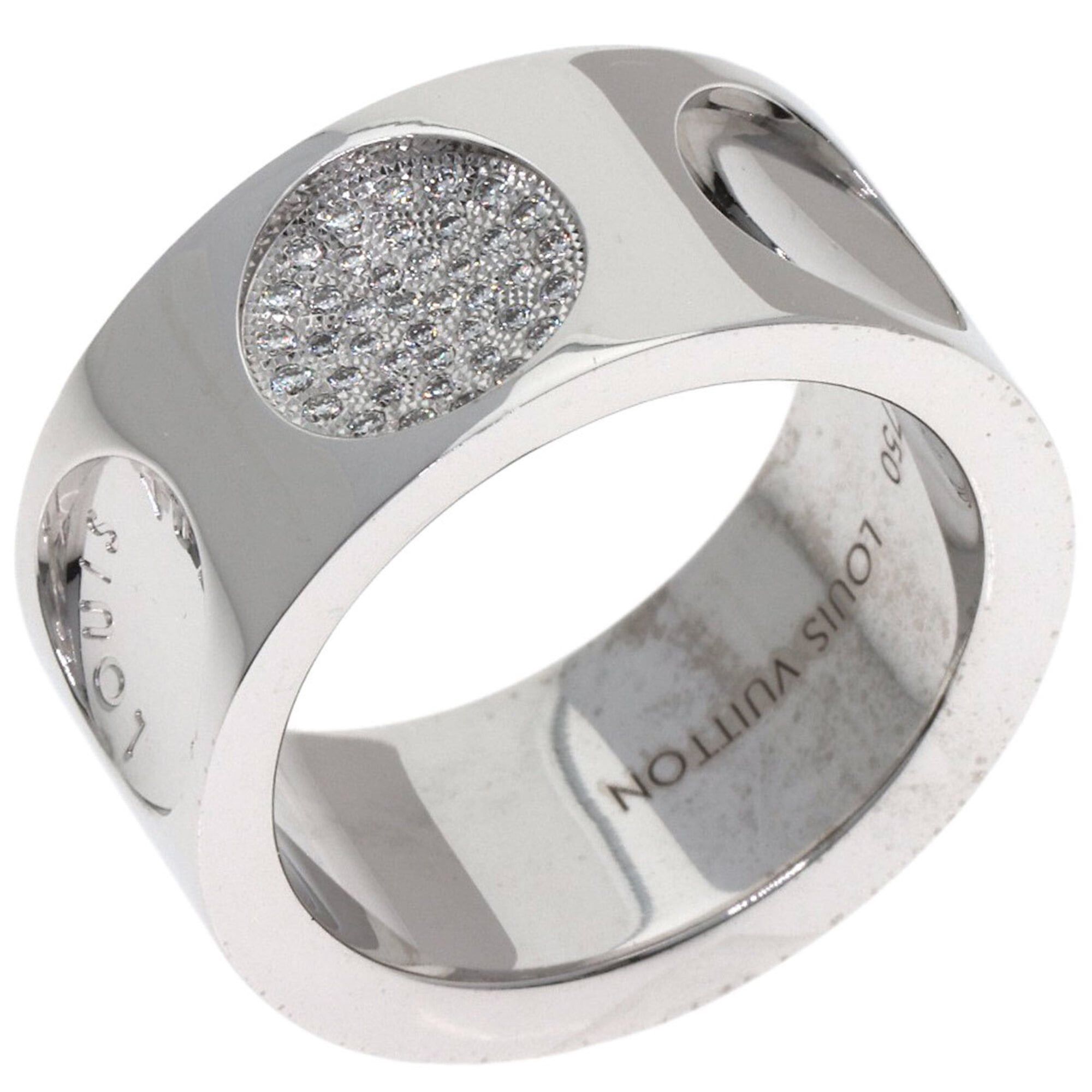 Louis Vuitton Louis Vuitton Grand Bague Empreinte Diamond Ring #53, 18K White Gold, Women's. Size ONE SIZE - 2 Thumbnail