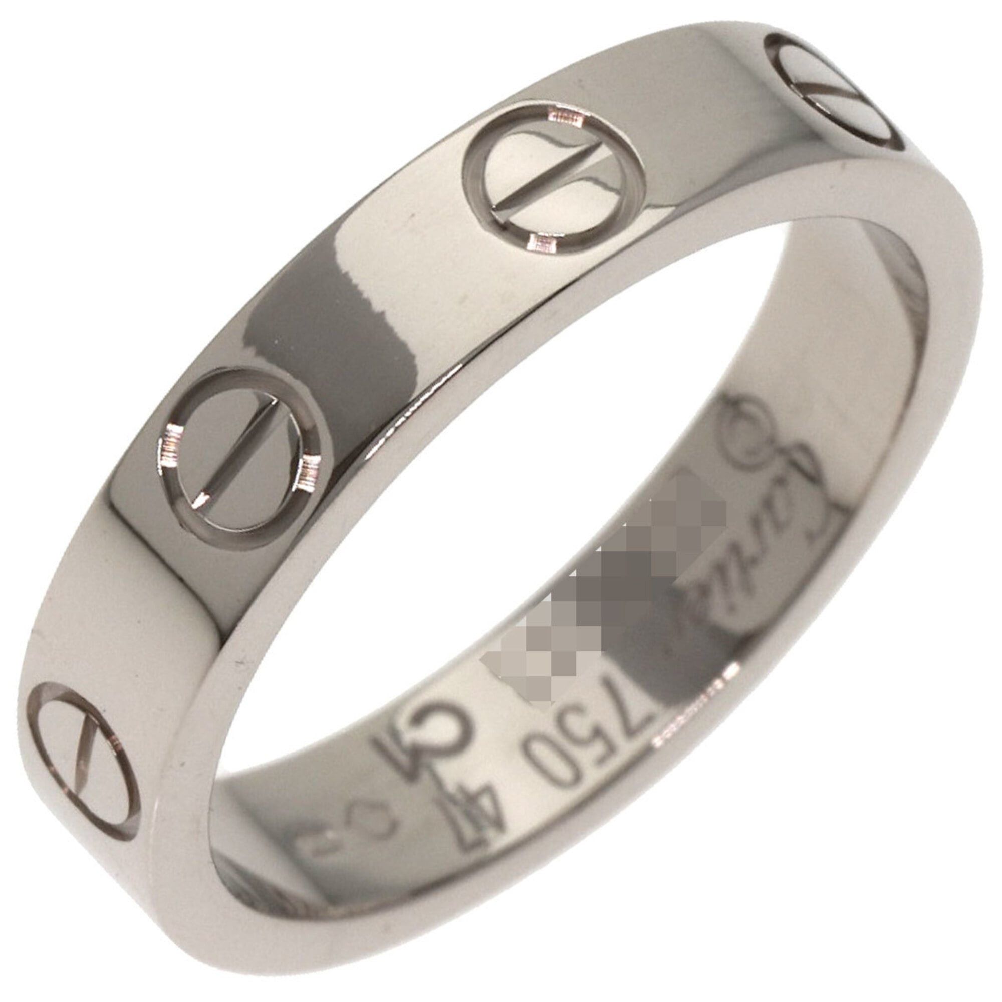 Cartier Cartier Mini Love Ring #47, 18K White Gold, Women's Ring, CARTIER Size ONE SIZE - 2 Thumbnail