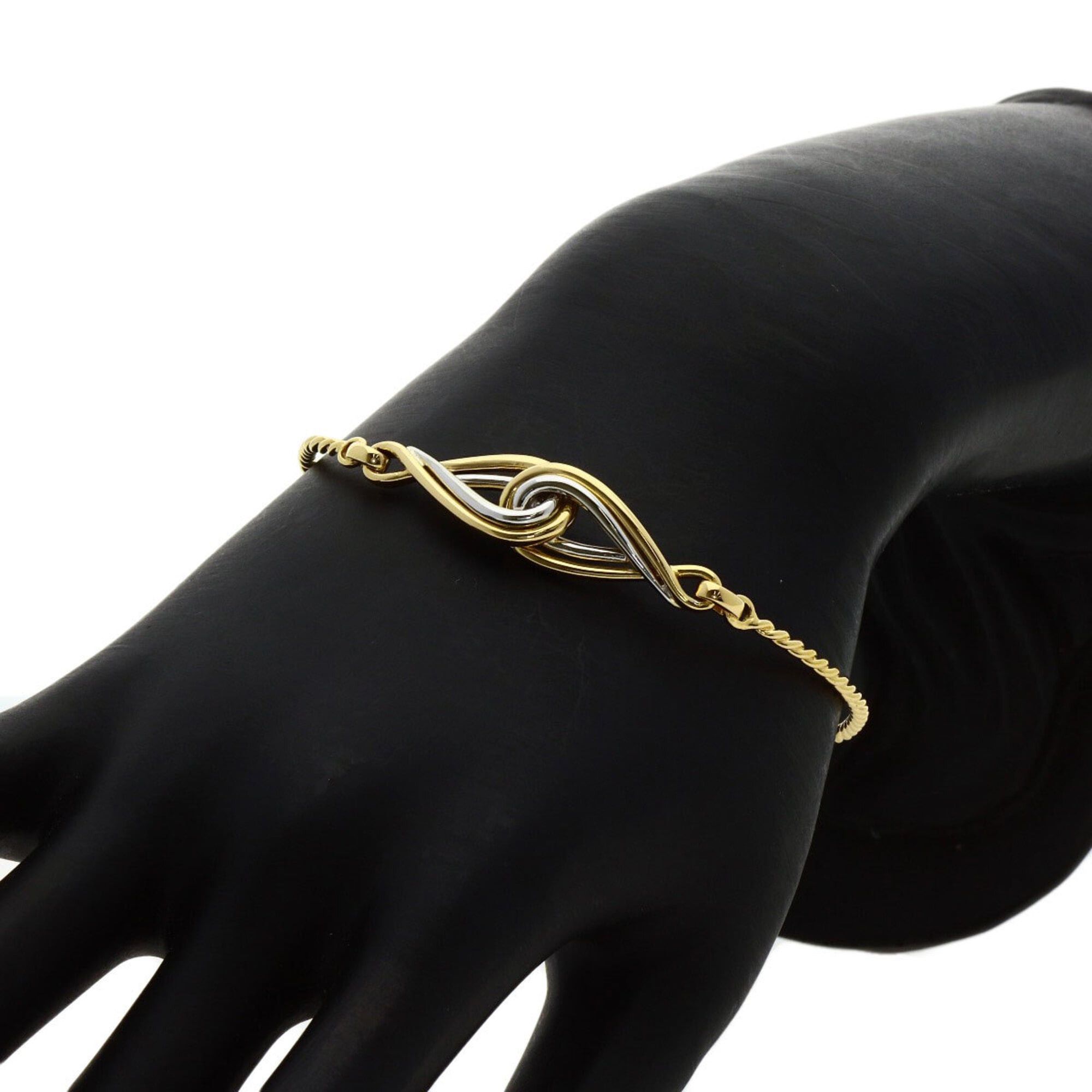 Dior Christian Dior Twist Motif Bracelet, 18K Yellow Gold/18KWG, Women's. Size ONE SIZE - 7 Thumbnail
