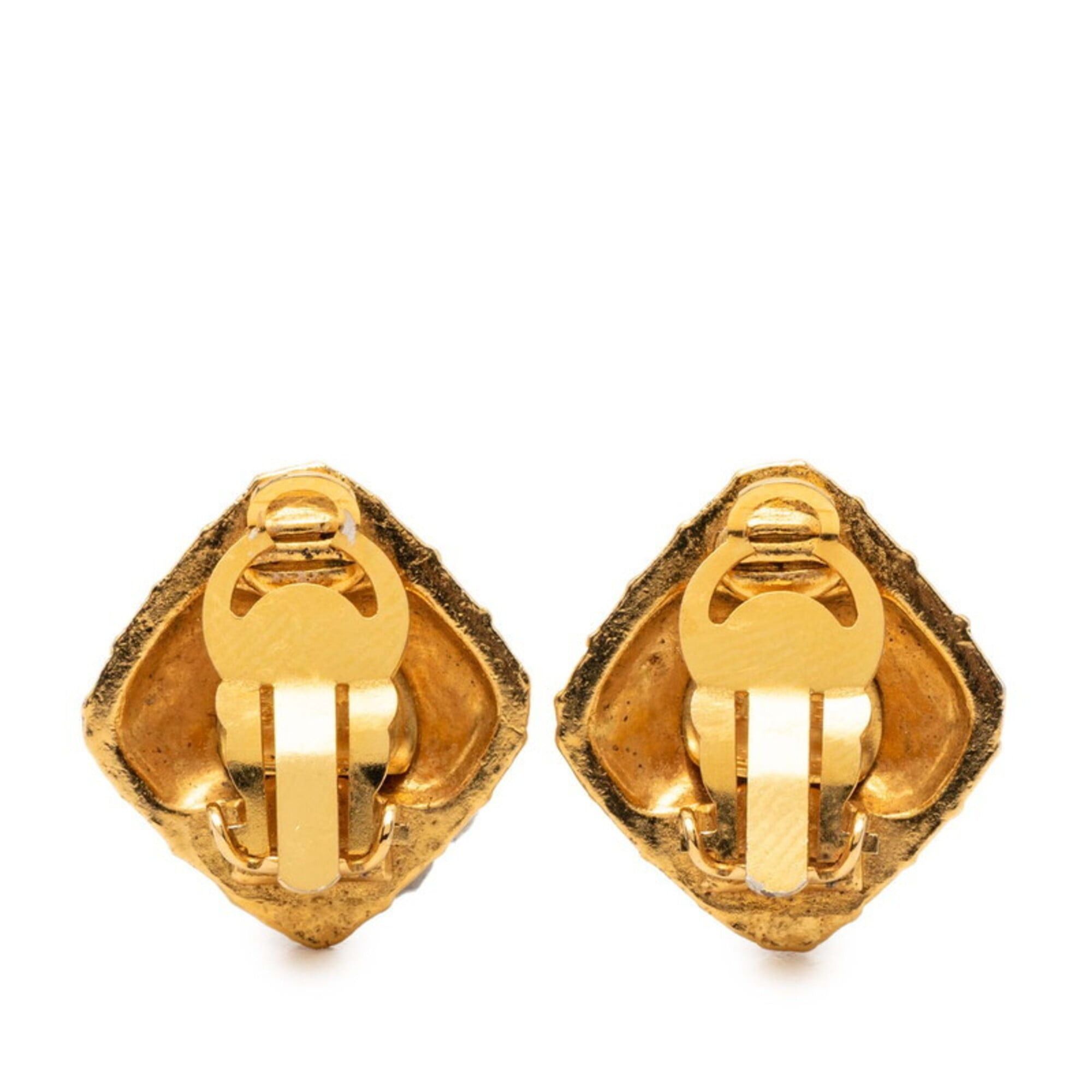 Chanel Chanel Quilted Matelassé Design Earrings, Gold Plated, Women's CHANEL Size ONE SIZE - 2 Thumbnail