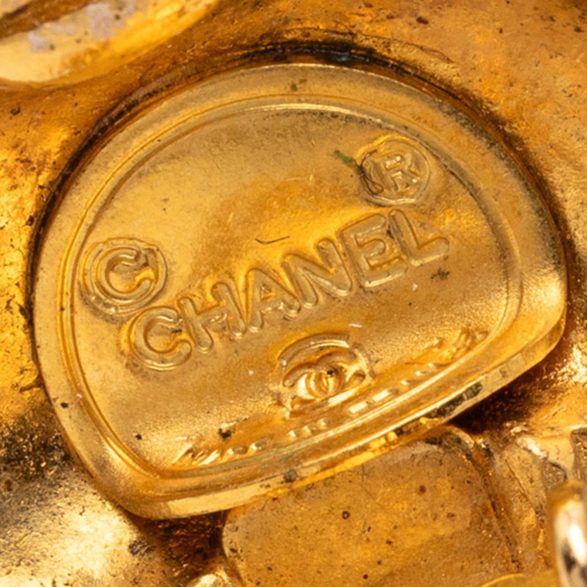 Chanel Chanel Quilted Matelassé Design Earrings, Gold Plated, Women's CHANEL Size ONE SIZE - 3 Thumbnail