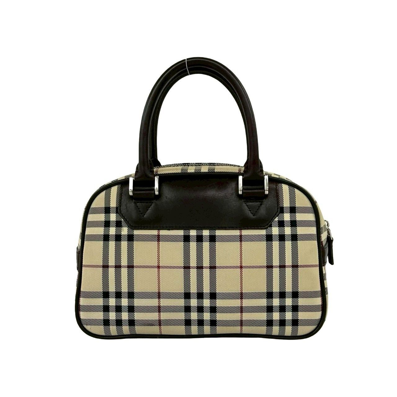 Burberry Burberry Burberry Leather Canvas Boston Bag Leather Handbag DUTY FREE for USA Size ONE SIZE - 4 Thumbnail