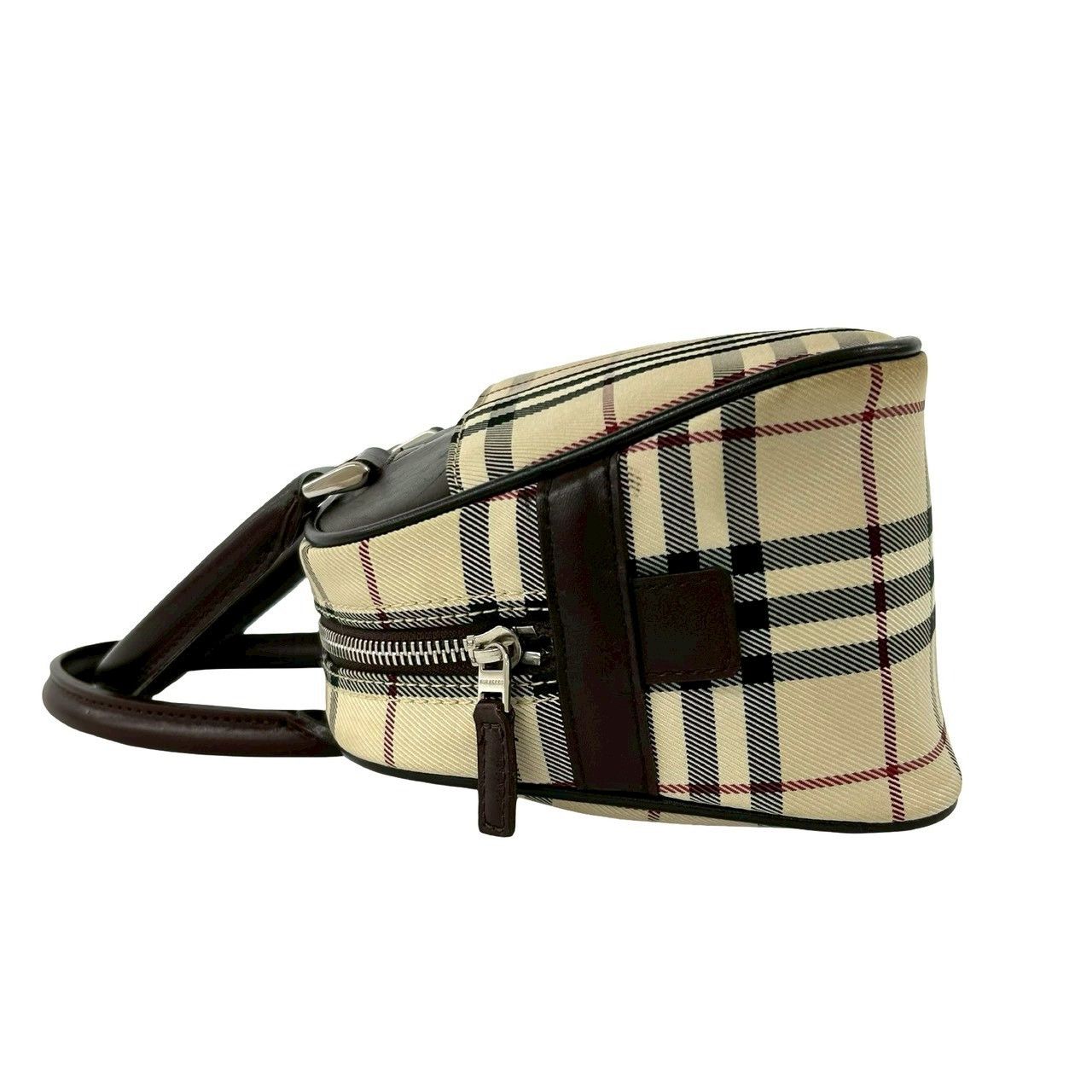 Burberry Burberry Burberry Leather Canvas Boston Bag Leather Handbag DUTY FREE for USA Size ONE SIZE - 6 Thumbnail