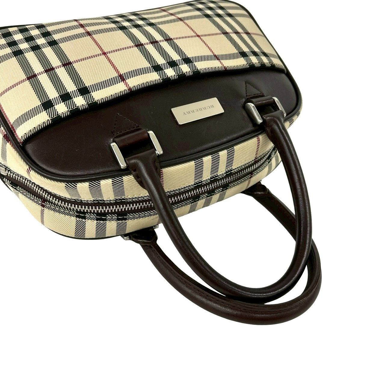 Burberry Burberry Burberry Leather Canvas Boston Bag Leather Handbag DUTY FREE for USA Size ONE SIZE - 5 Thumbnail