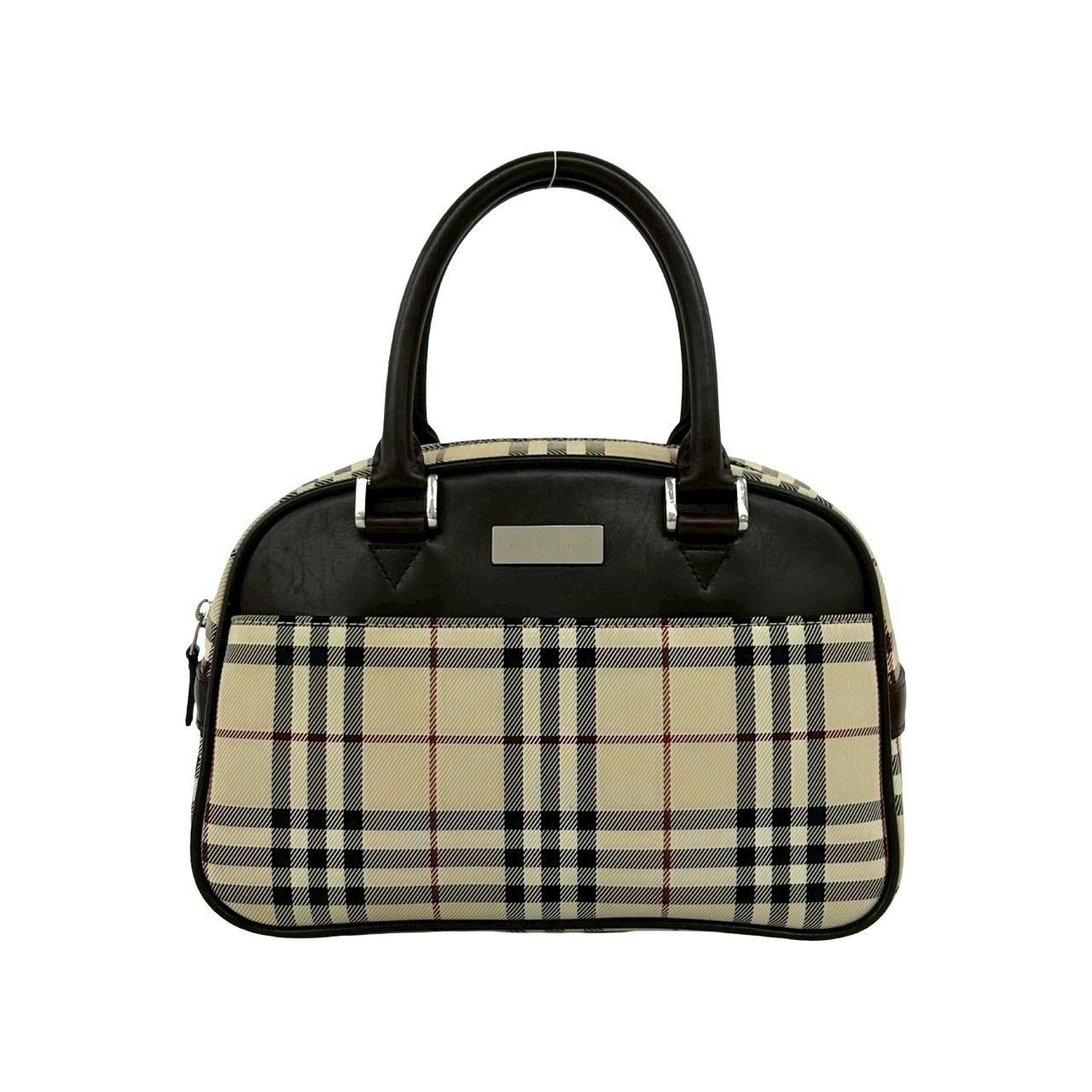 Burberry Burberry Burberry Leather Canvas Boston Bag Leather Handbag DUTY FREE for USA Size ONE SIZE - 2 Thumbnail