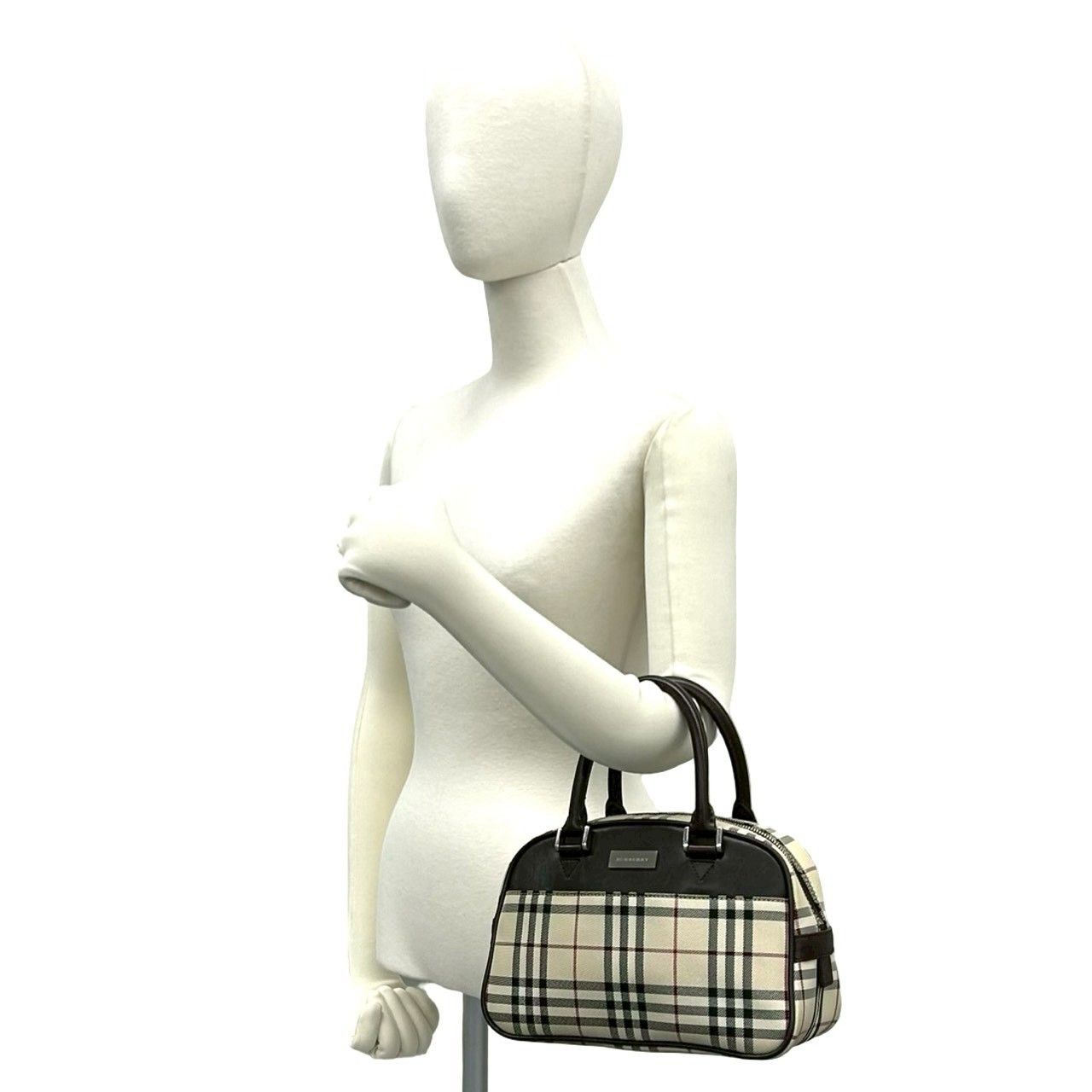 Burberry Burberry Burberry Leather Canvas Boston Bag Leather Handbag DUTY FREE for USA Size ONE SIZE - 3 Thumbnail