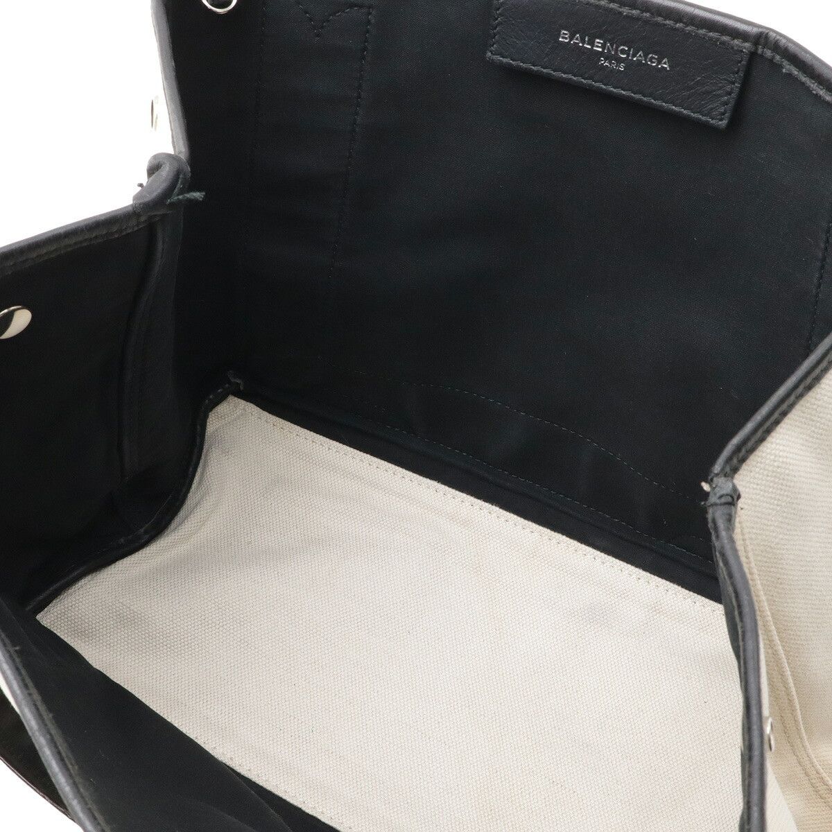 Balenciaga Balenciaga Balenciaga Navy Cabas Canvas Leather Tote Bag Textile Tote Bag 339933 DUTY FREE for USA Size ONE SIZE - 8 Thumbnail