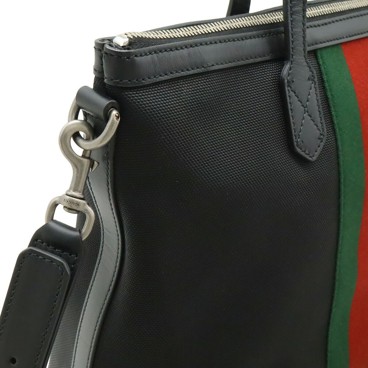 Gucci Gucci Gucci Web Nylon Canvas 2way Tote Bag Textile Tote Bag 619751 DUTY FREE for USA Size ONE SIZE - 7 Thumbnail